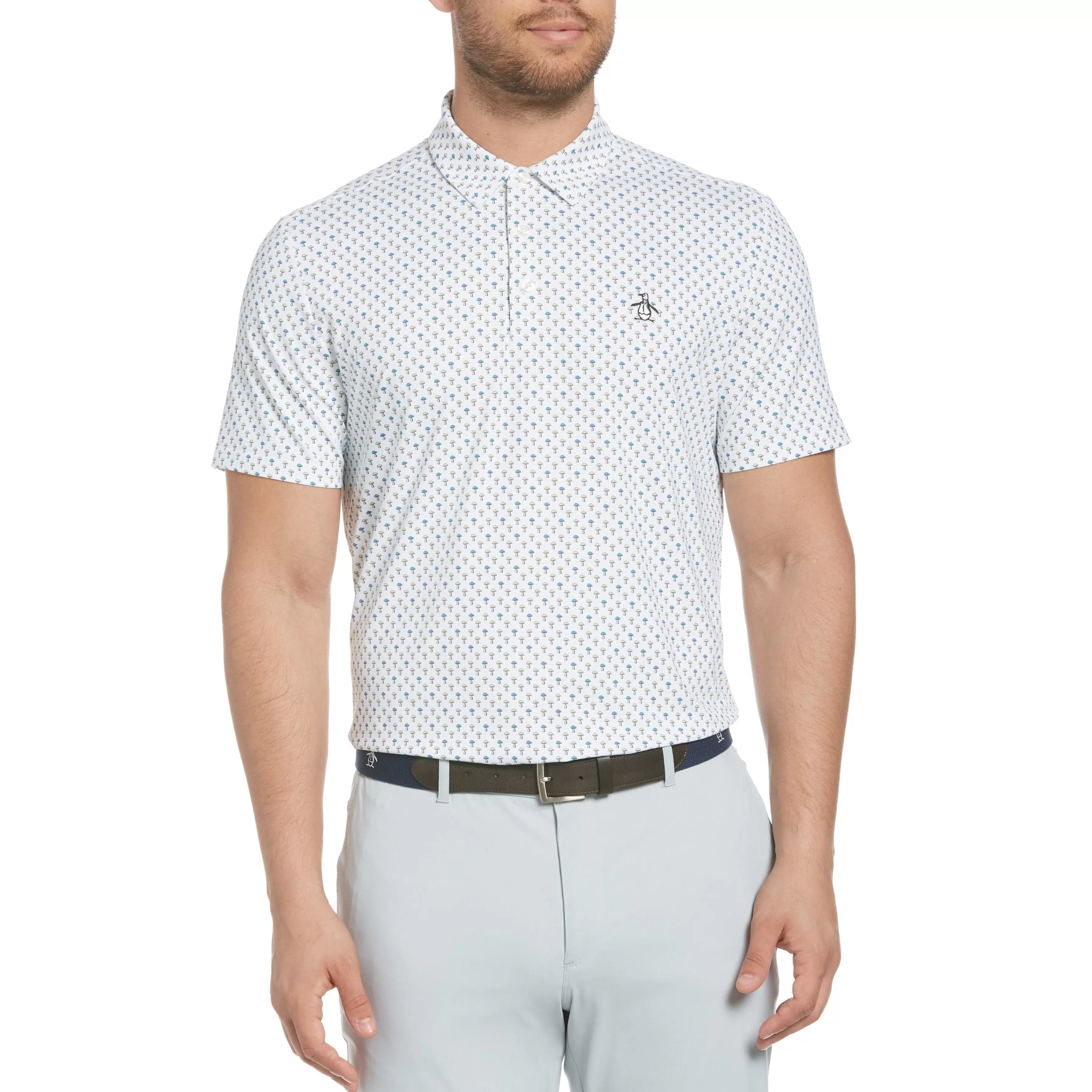 Flash Sale Mushroom Allover Print Golf Polo Men Polos