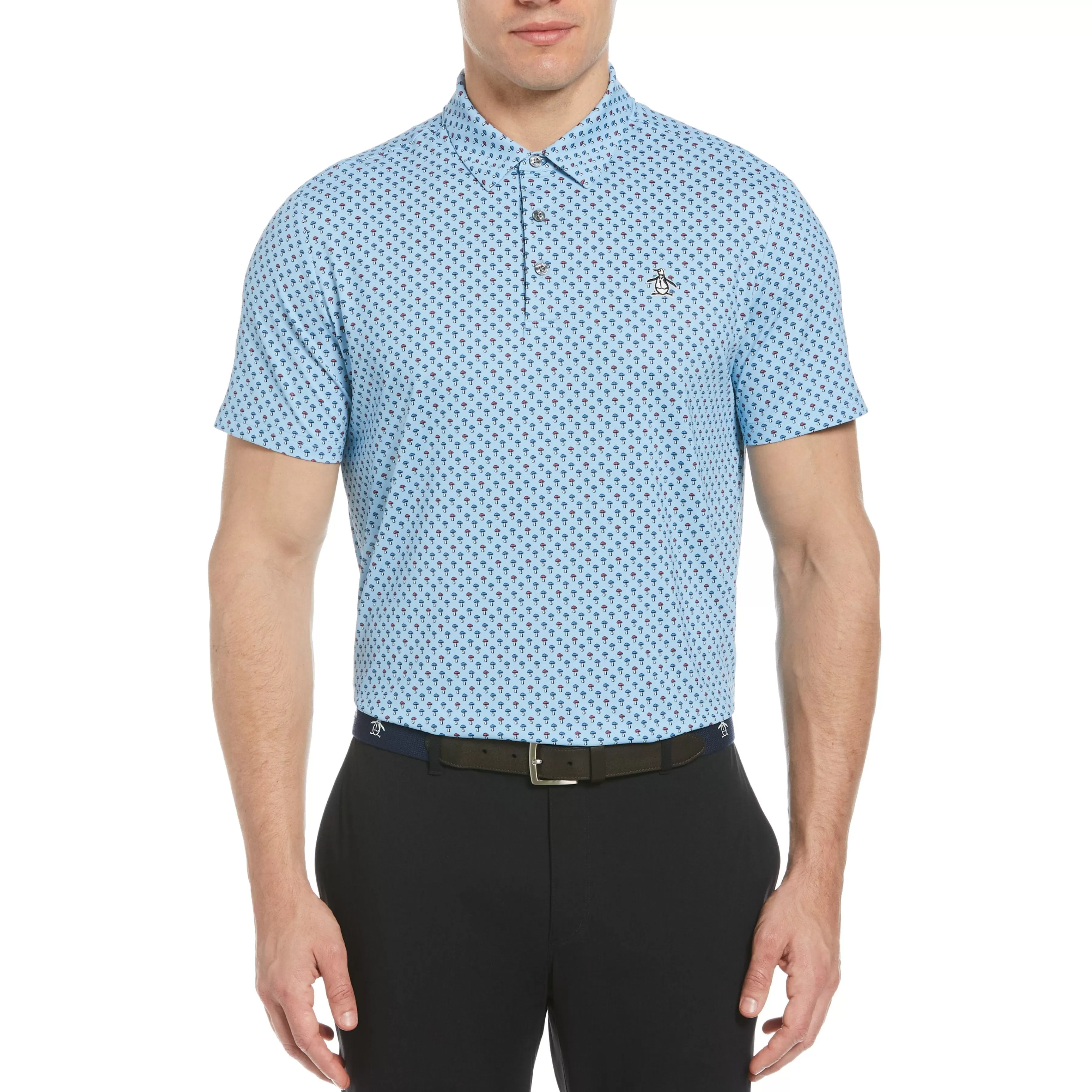 Cheap Mushroom Allover Print Golf Polo Men Polos