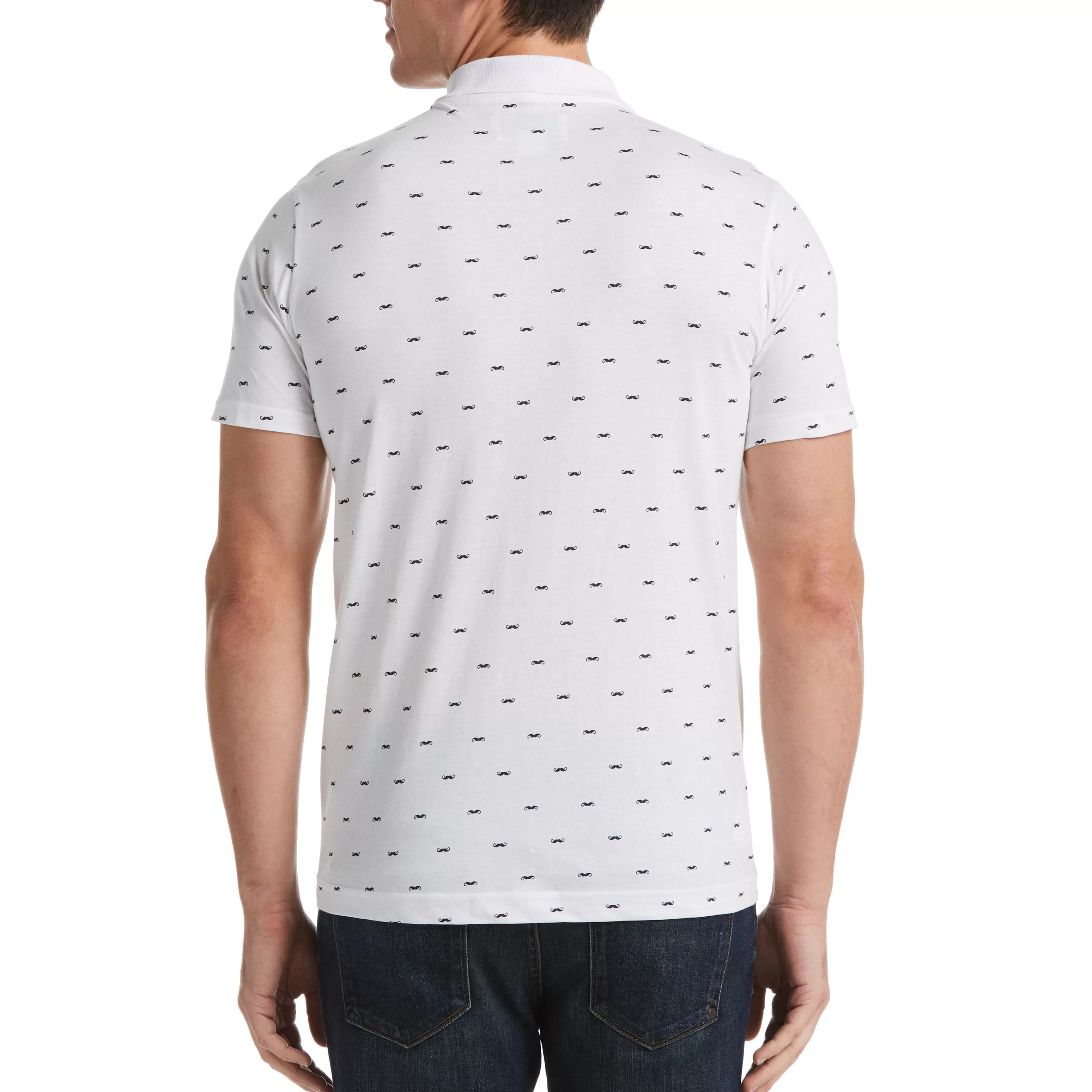 Outlet Mustache Print Polo Men Polos