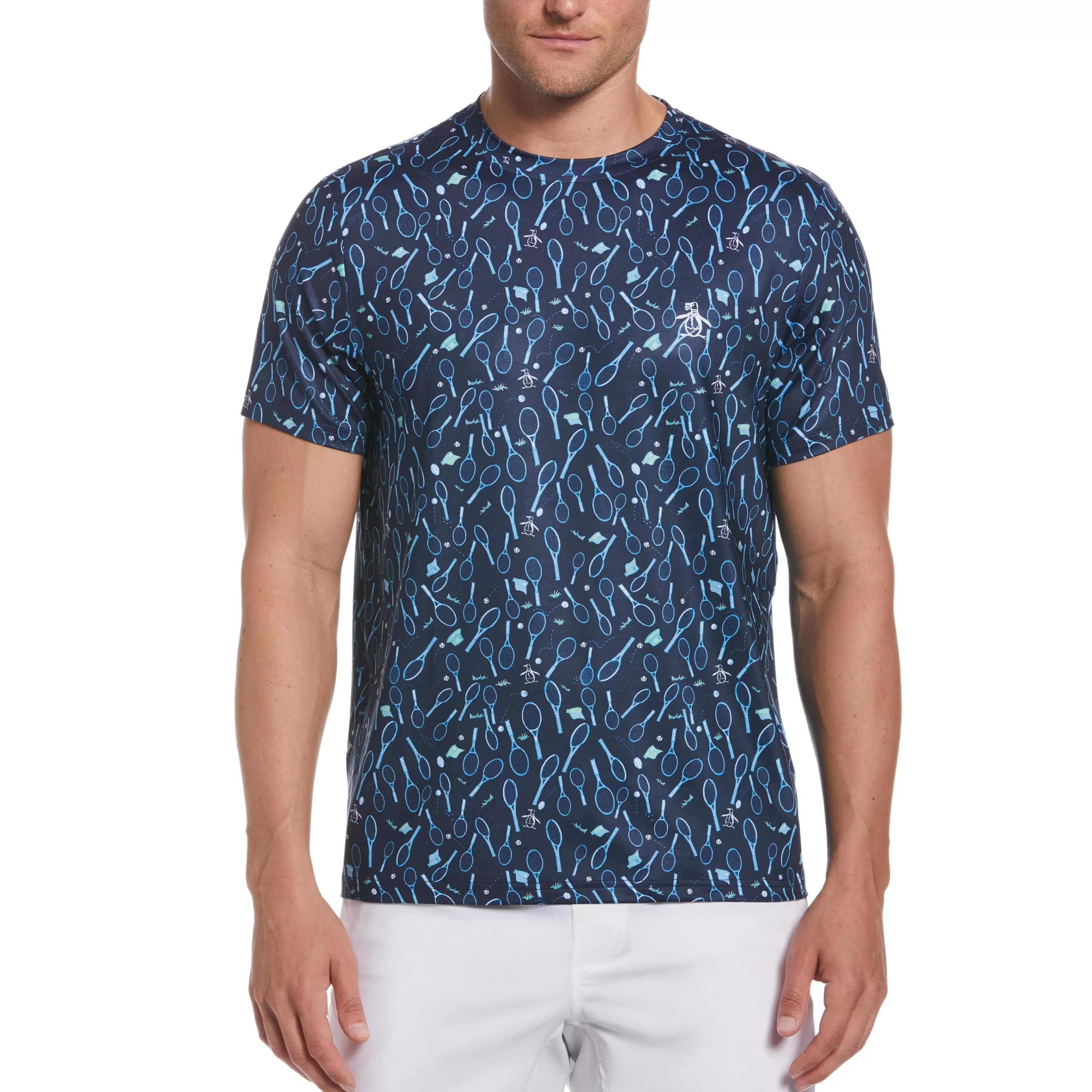 New Novelty Print Tennis Tee Men Tees