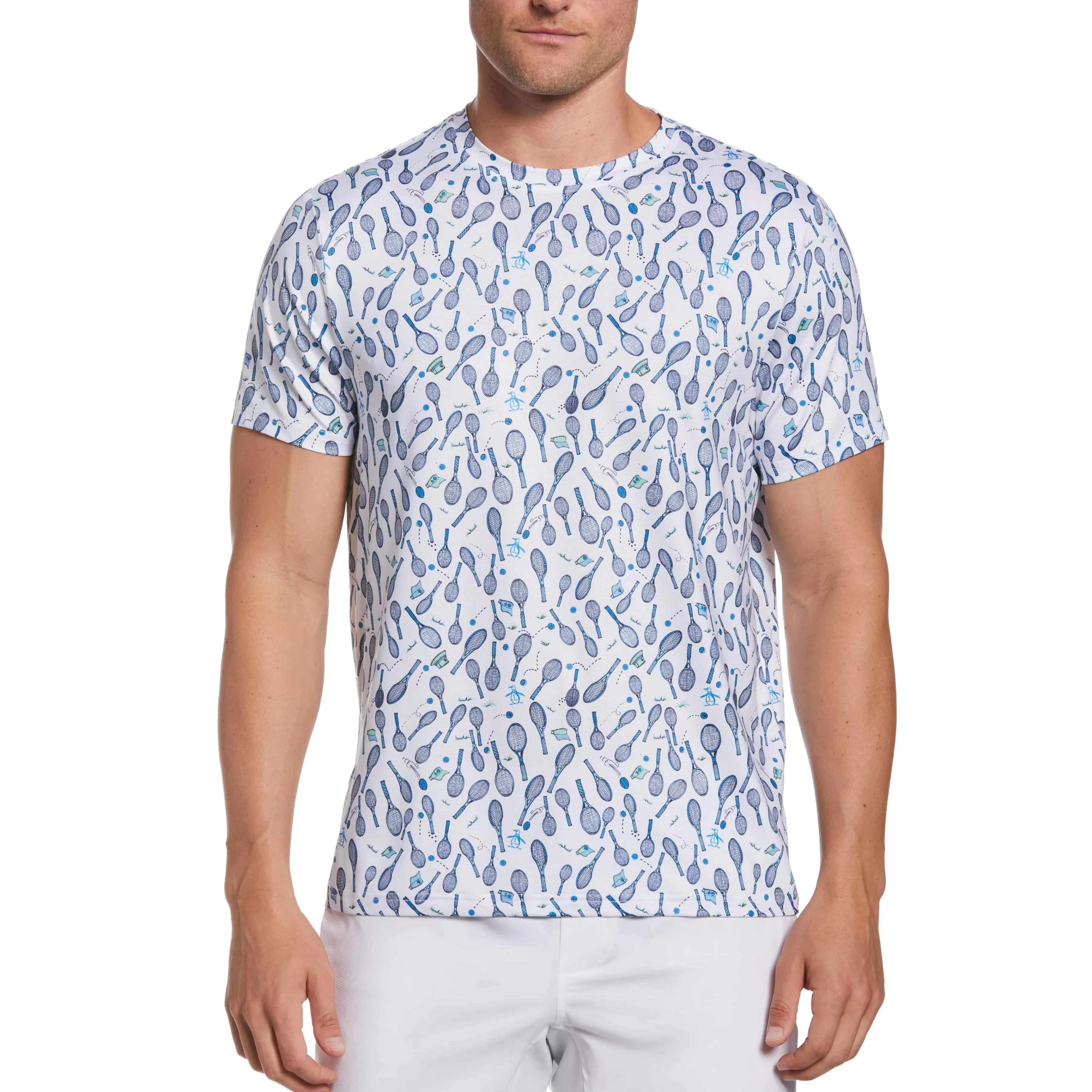 New Novelty Print Tennis Tee Men Tees
