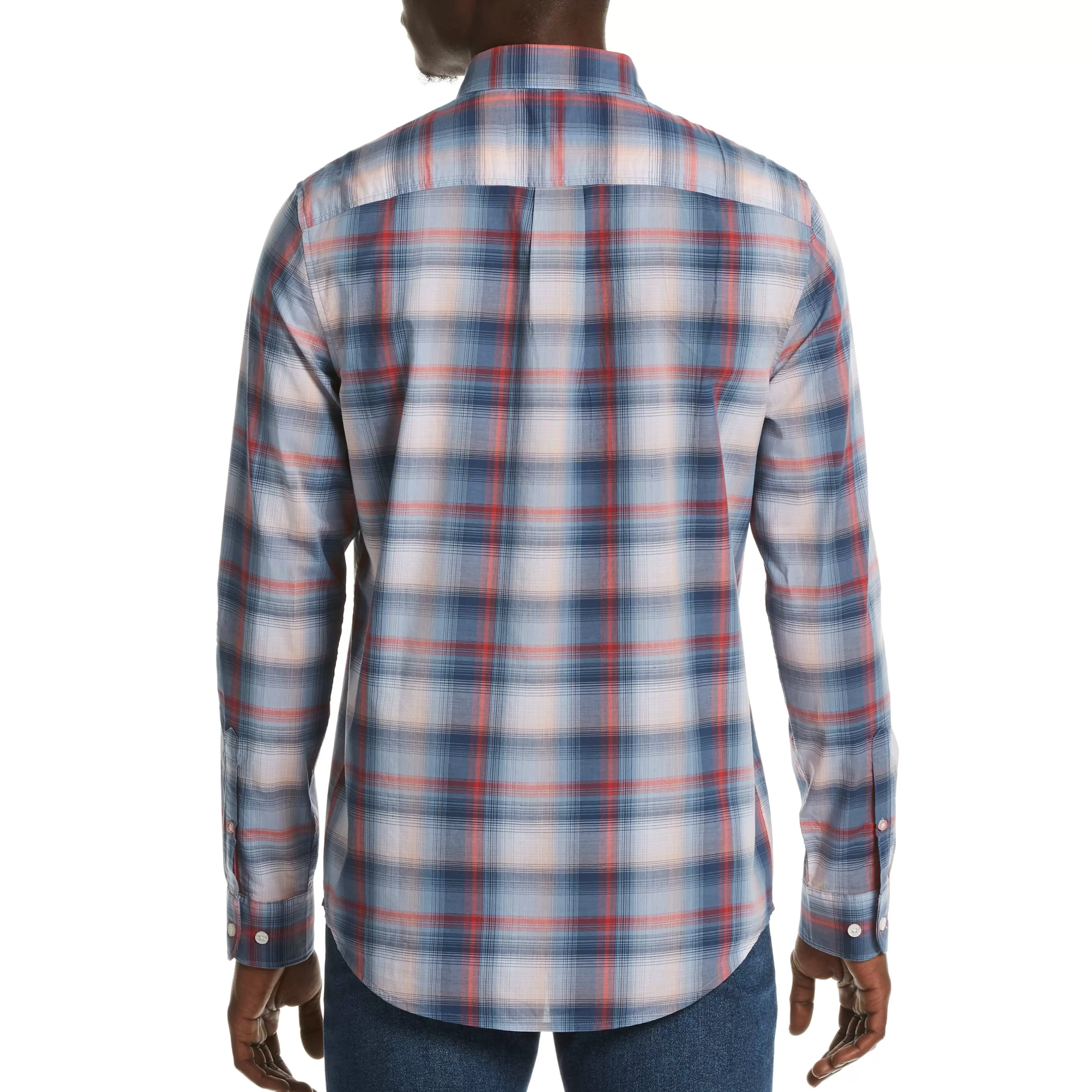 Best Ombre Plaid Shirt Men Shirts