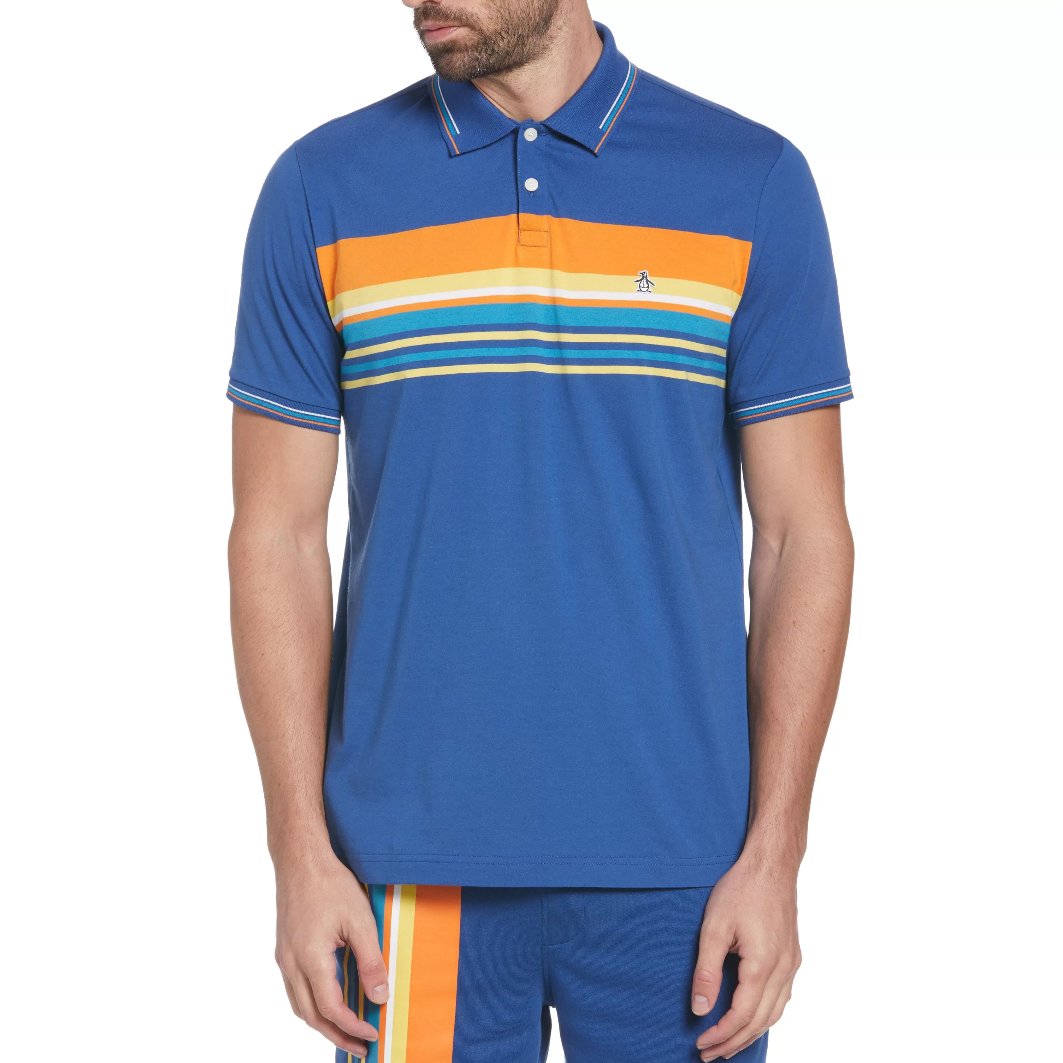 Best Sale Organic Cotton Engineered Stripe Polo Men Polos