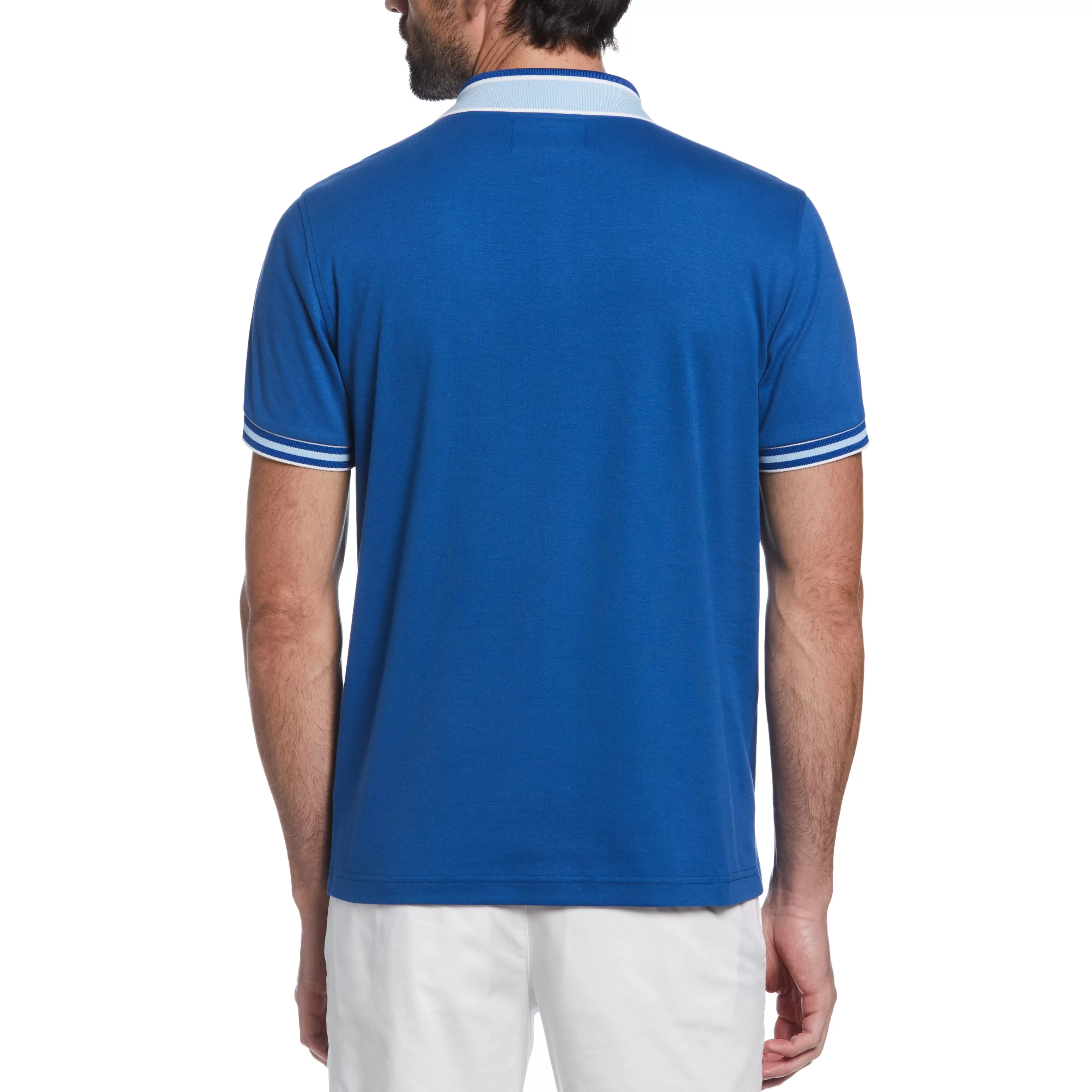 New Organic Cotton Stripe Collar Polo Men Polos