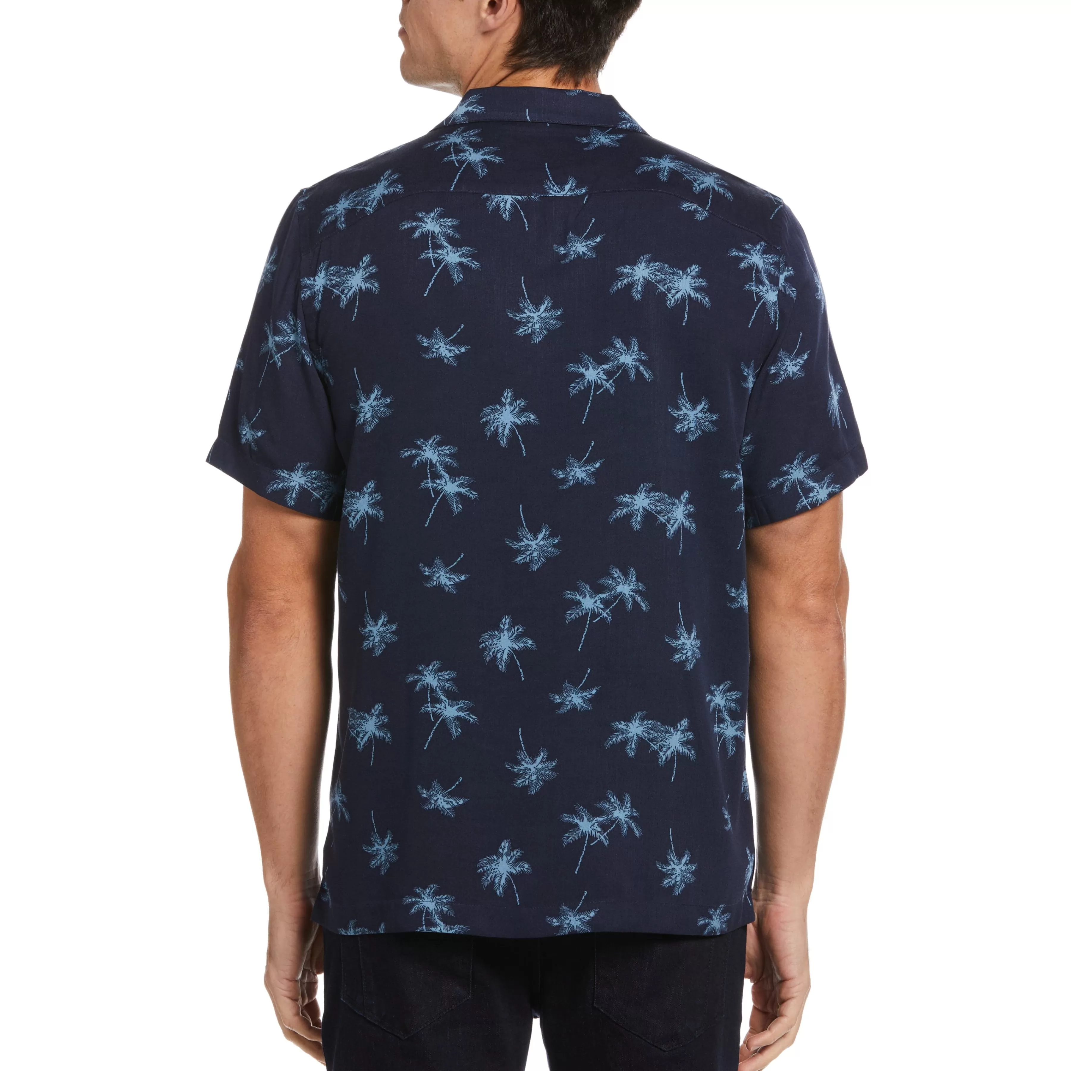 Discount Palm Print Camp Collar Shirt Men Shirts