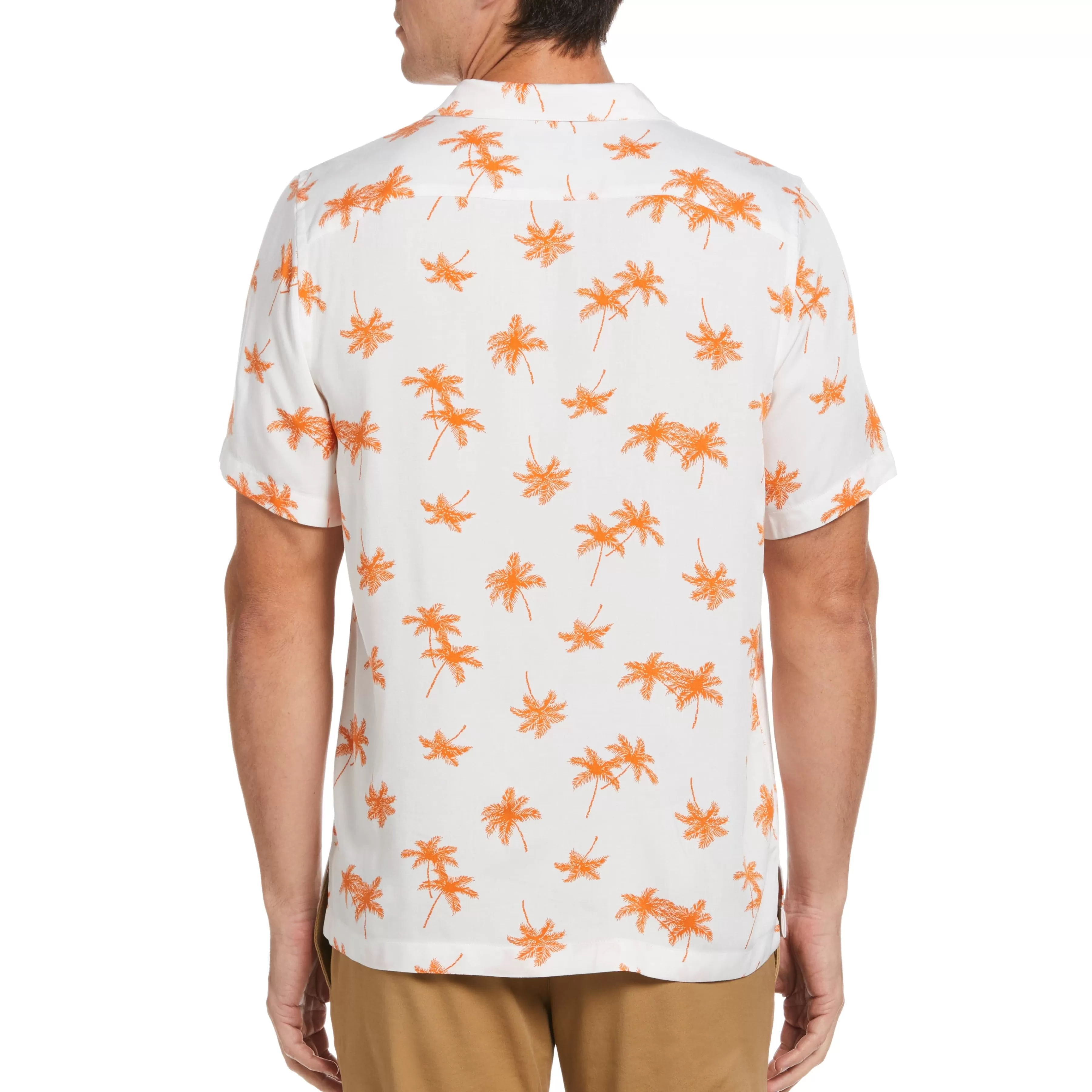 Cheap Palm Print Camp Collar Shirt Men Shirts