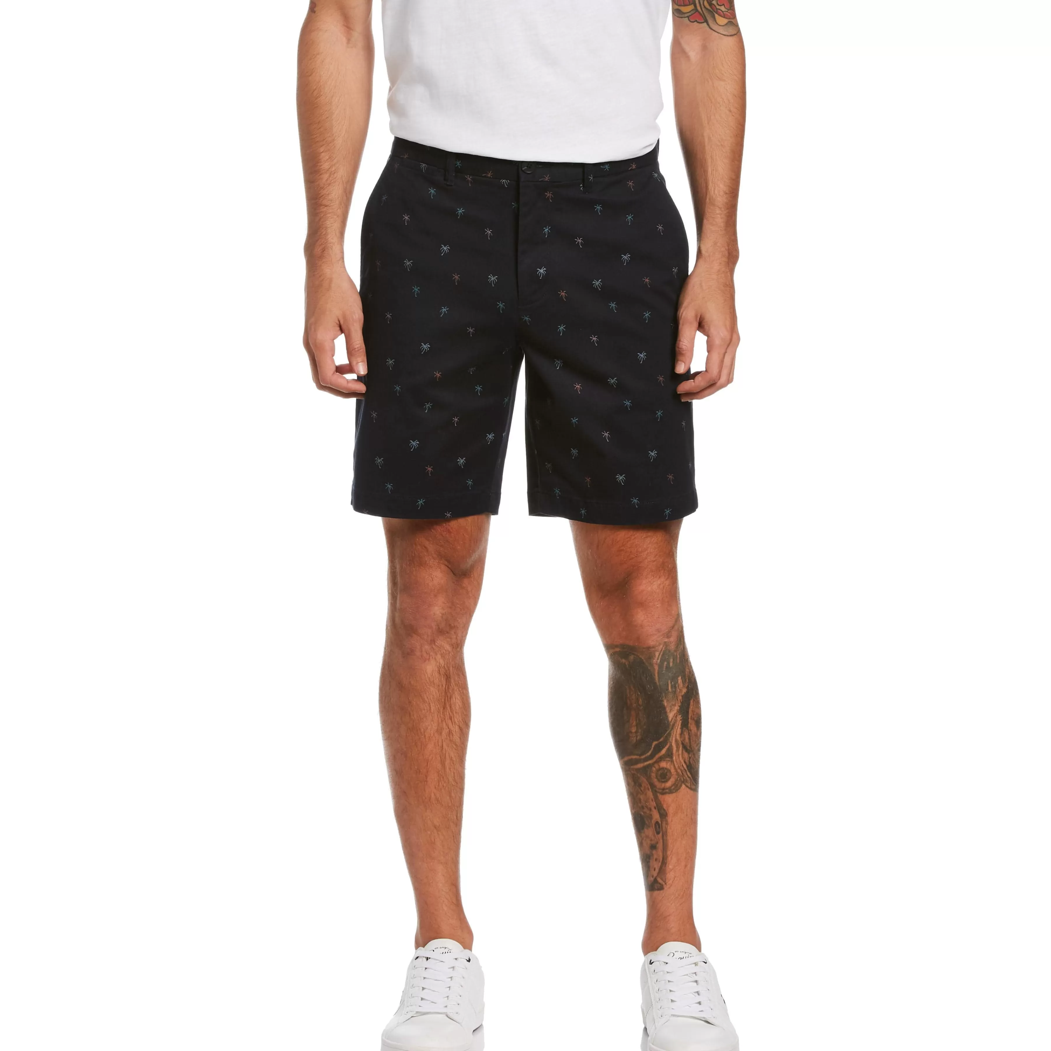 Sale Palm Print Slim Fit Short Men Shorts