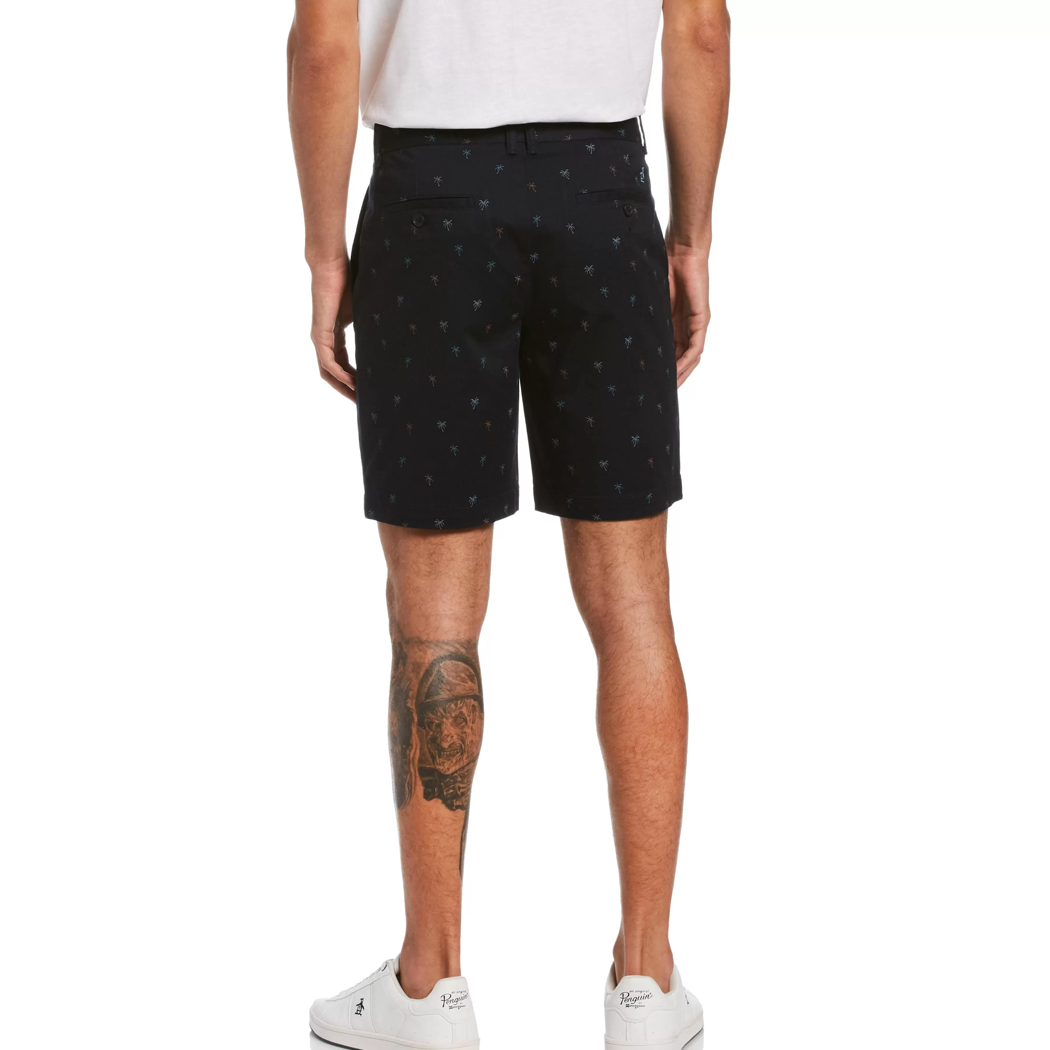 Sale Palm Print Slim Fit Short Men Shorts