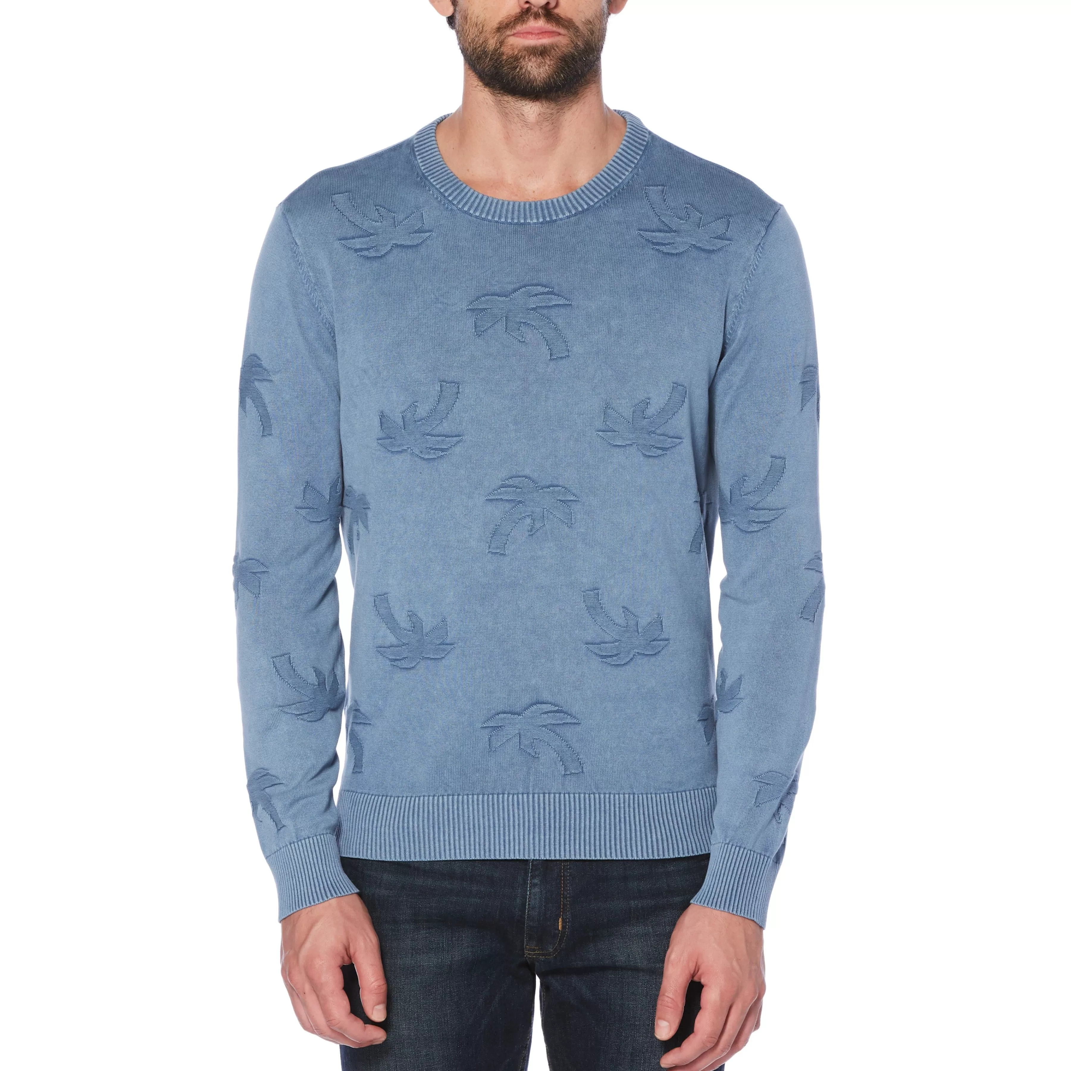 Fashion Palm Tree Crew Neck Sweater Men Sweaters