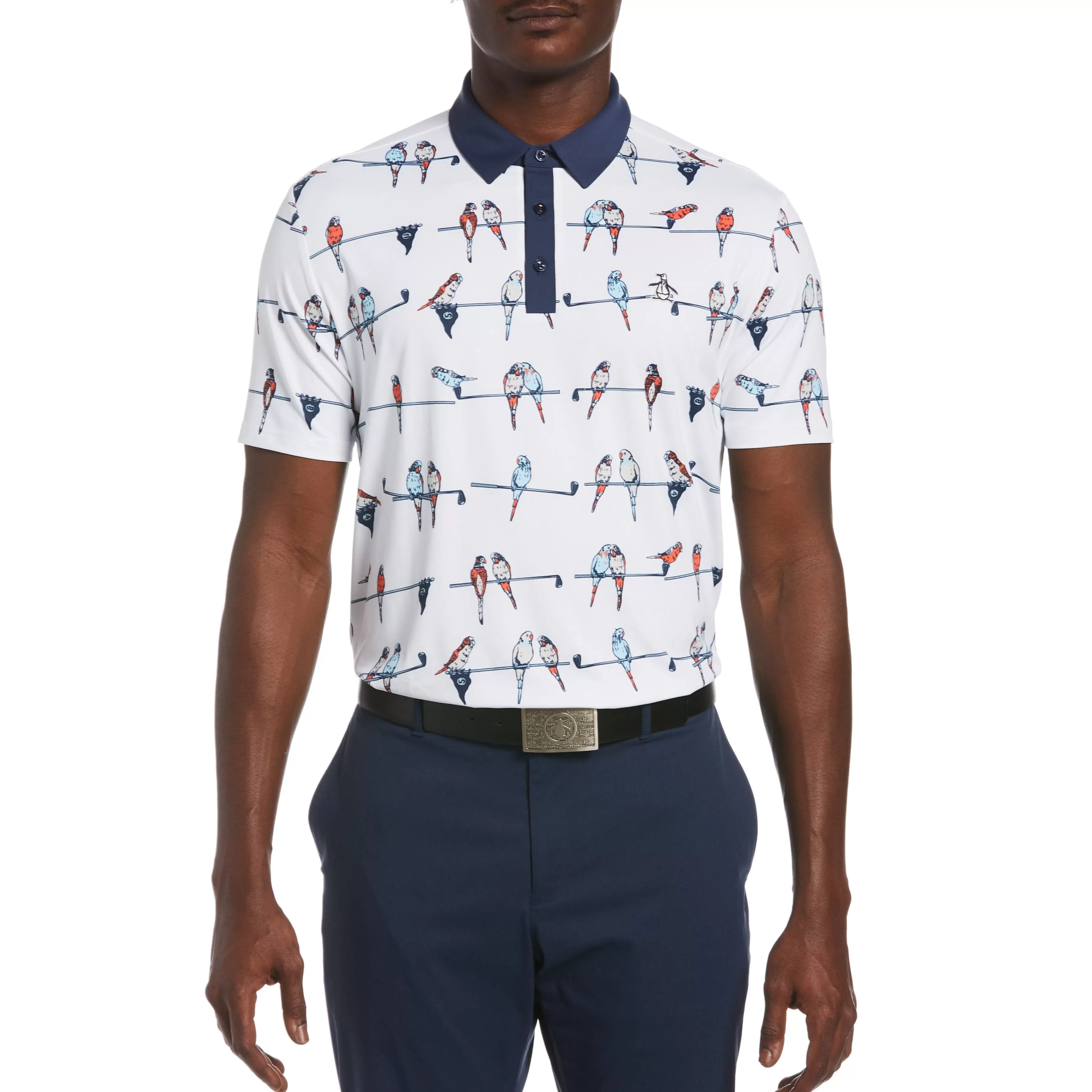 Sale Parrot Allover Print Golf Polo Men Polos