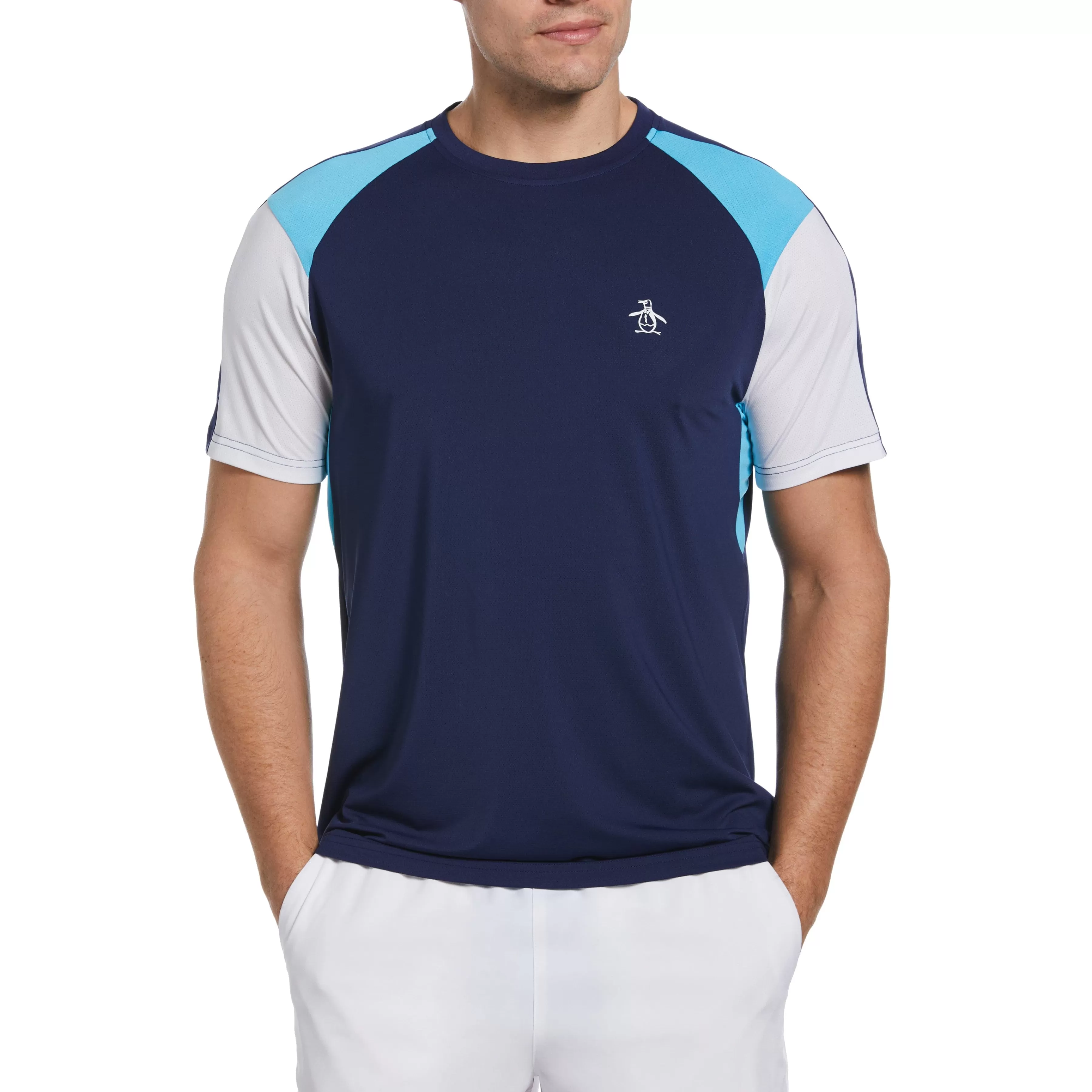 Clearance Performance Color Block Tennis Tee Men Tees