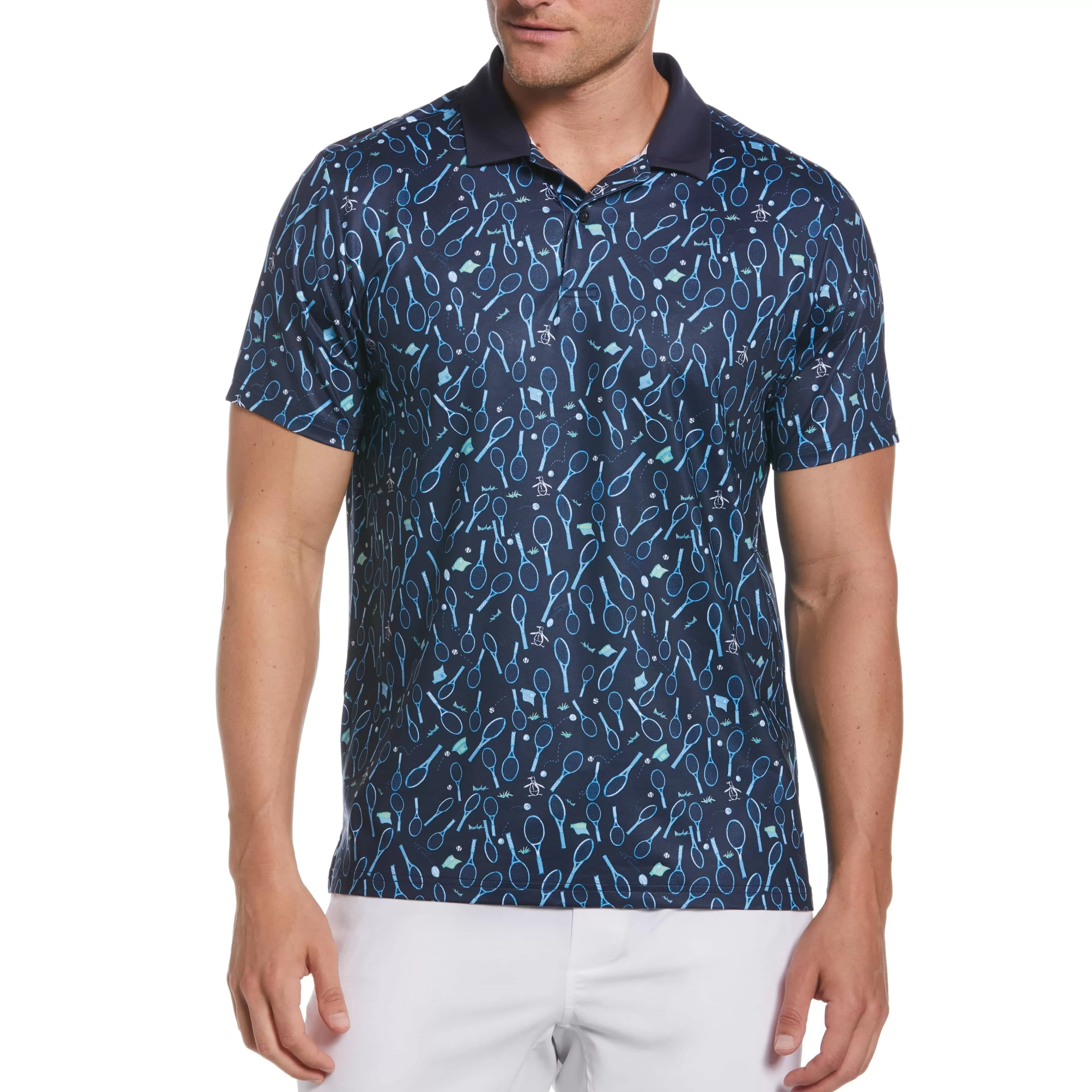 Best Sale Performance Racquet Print Tennis Polo Men Polos