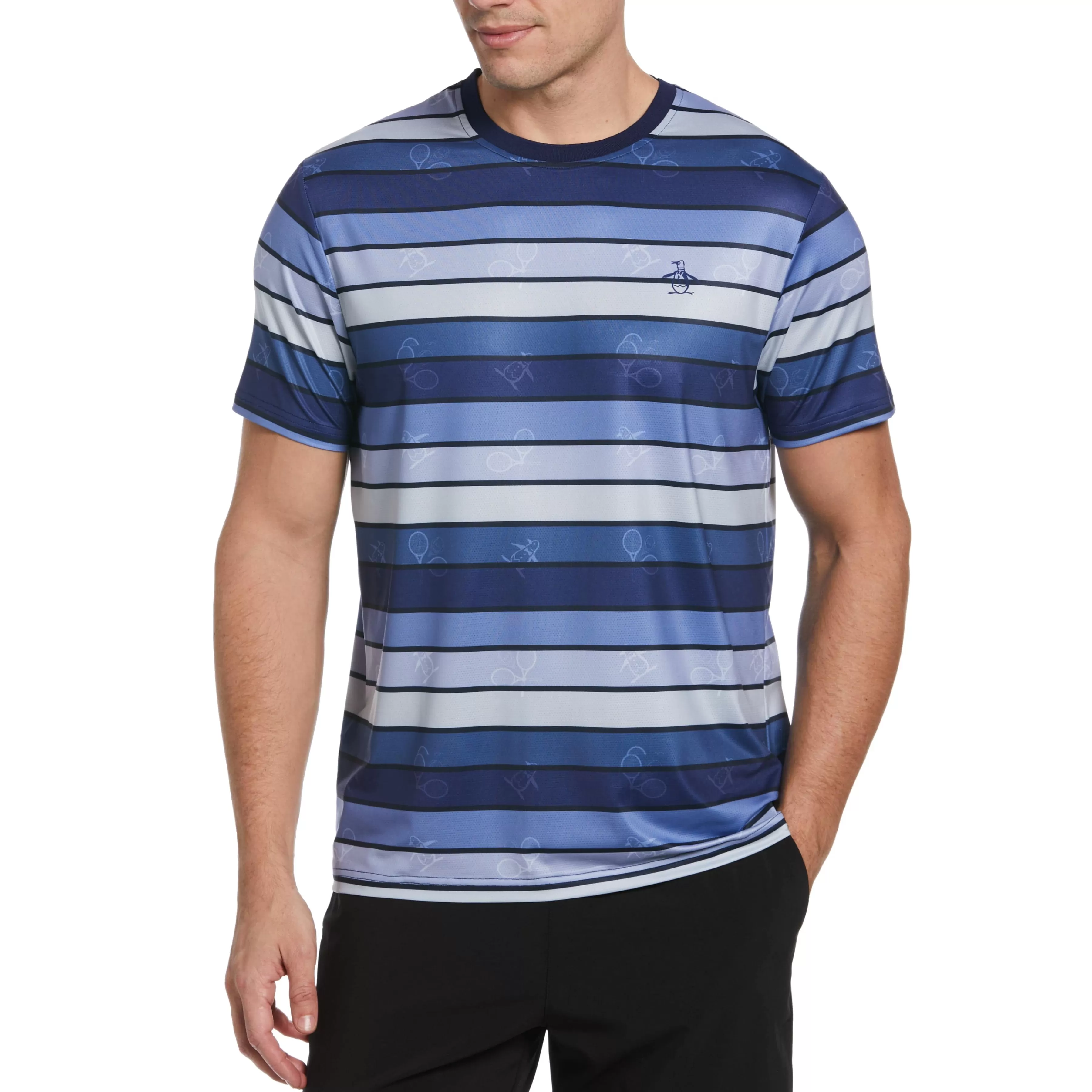 Cheap Performance Resort Stripe Tennis Tee Men Tees