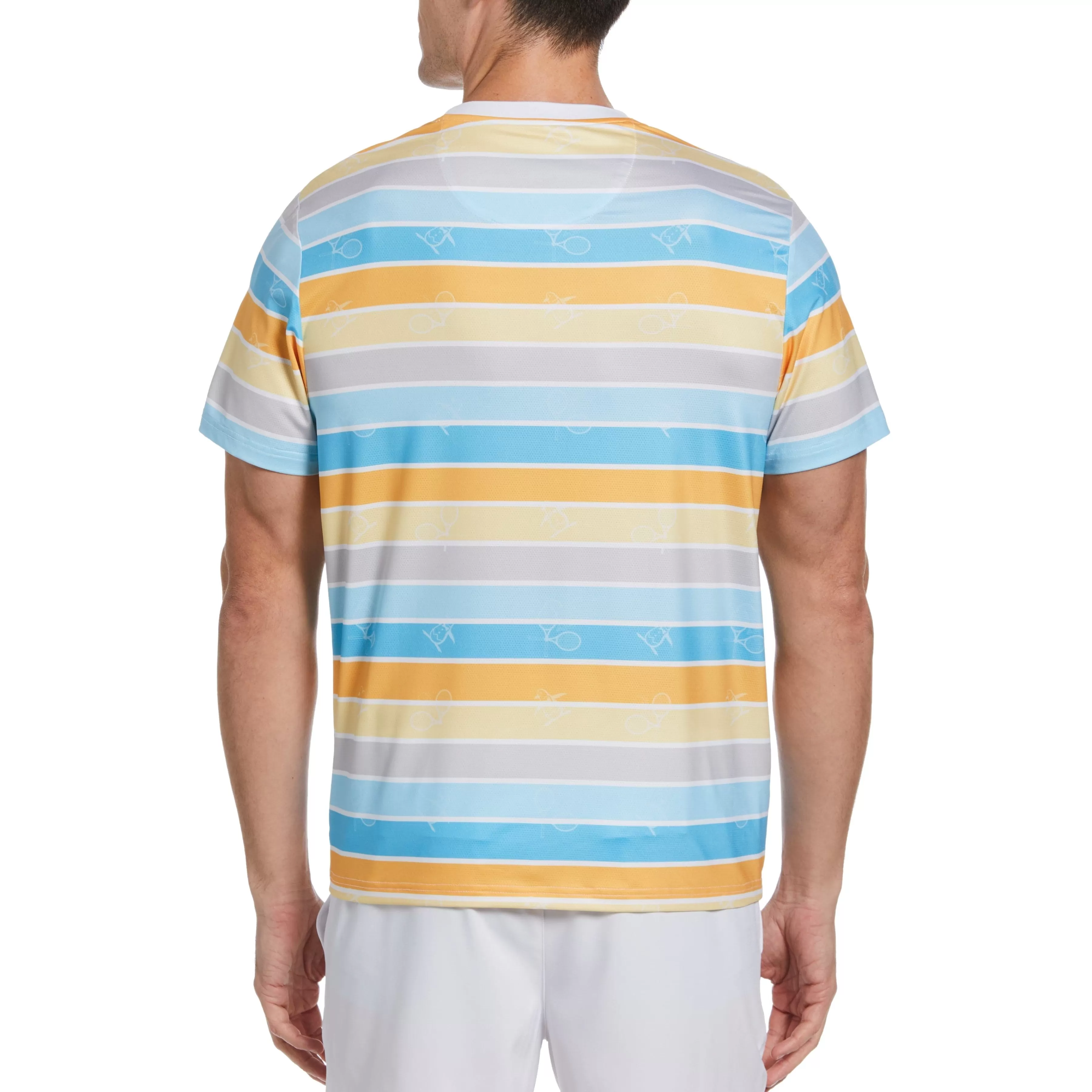 Fashion Performance Resort Stripe Tennis Tee Men Tees