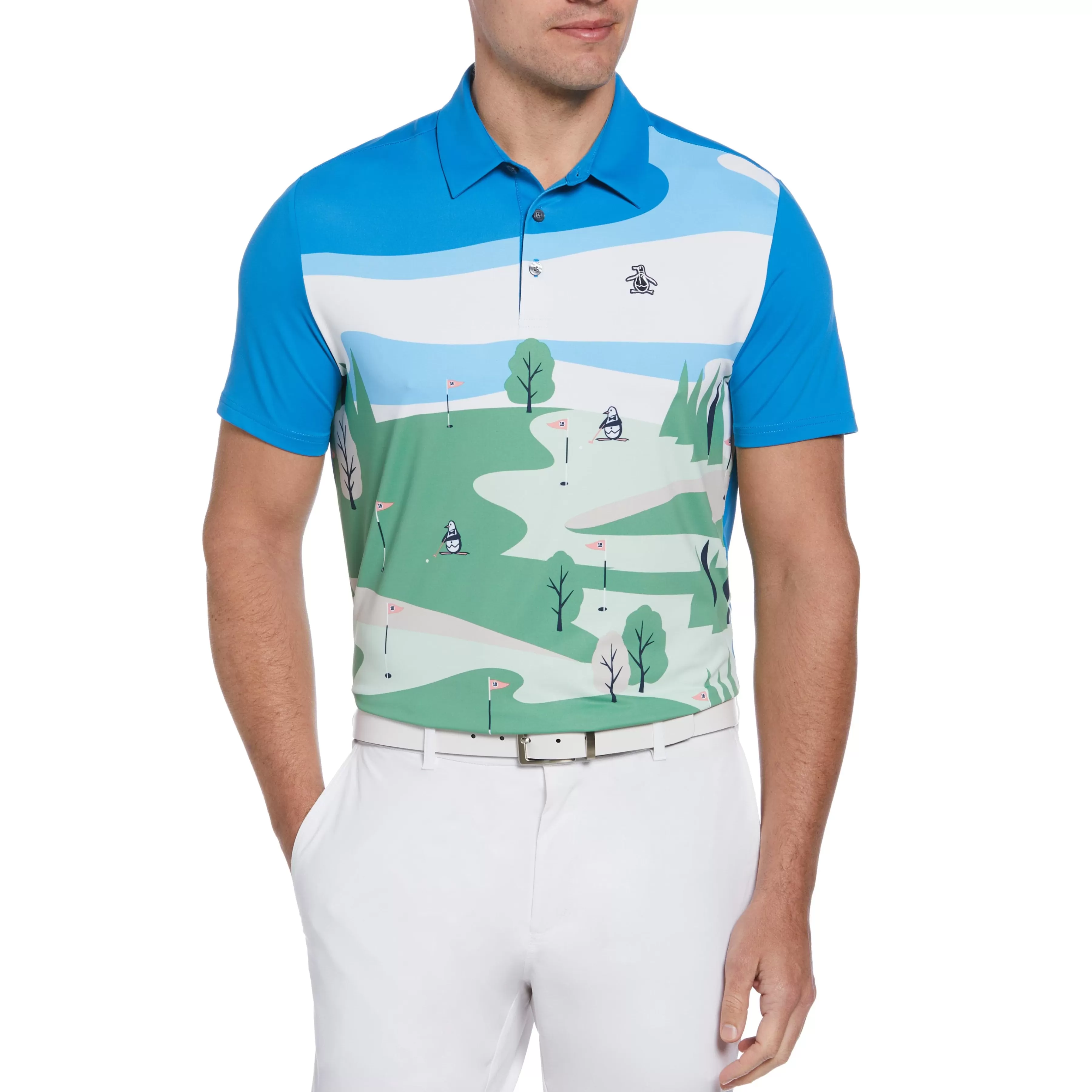 Sale Pete On The Course Novelty Print Golf Polo Men Polos