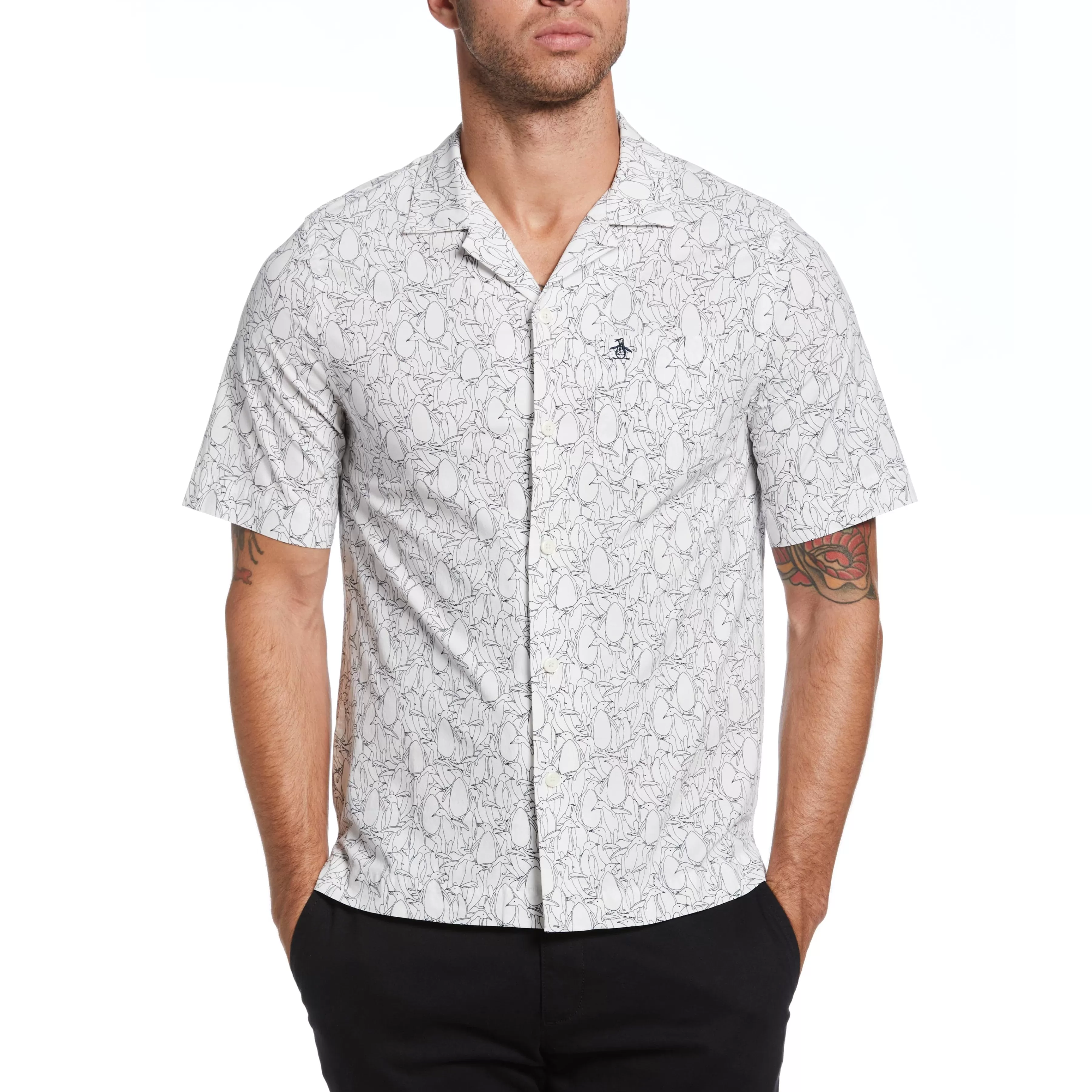 Cheap Pete Print Button Down Men Shirts