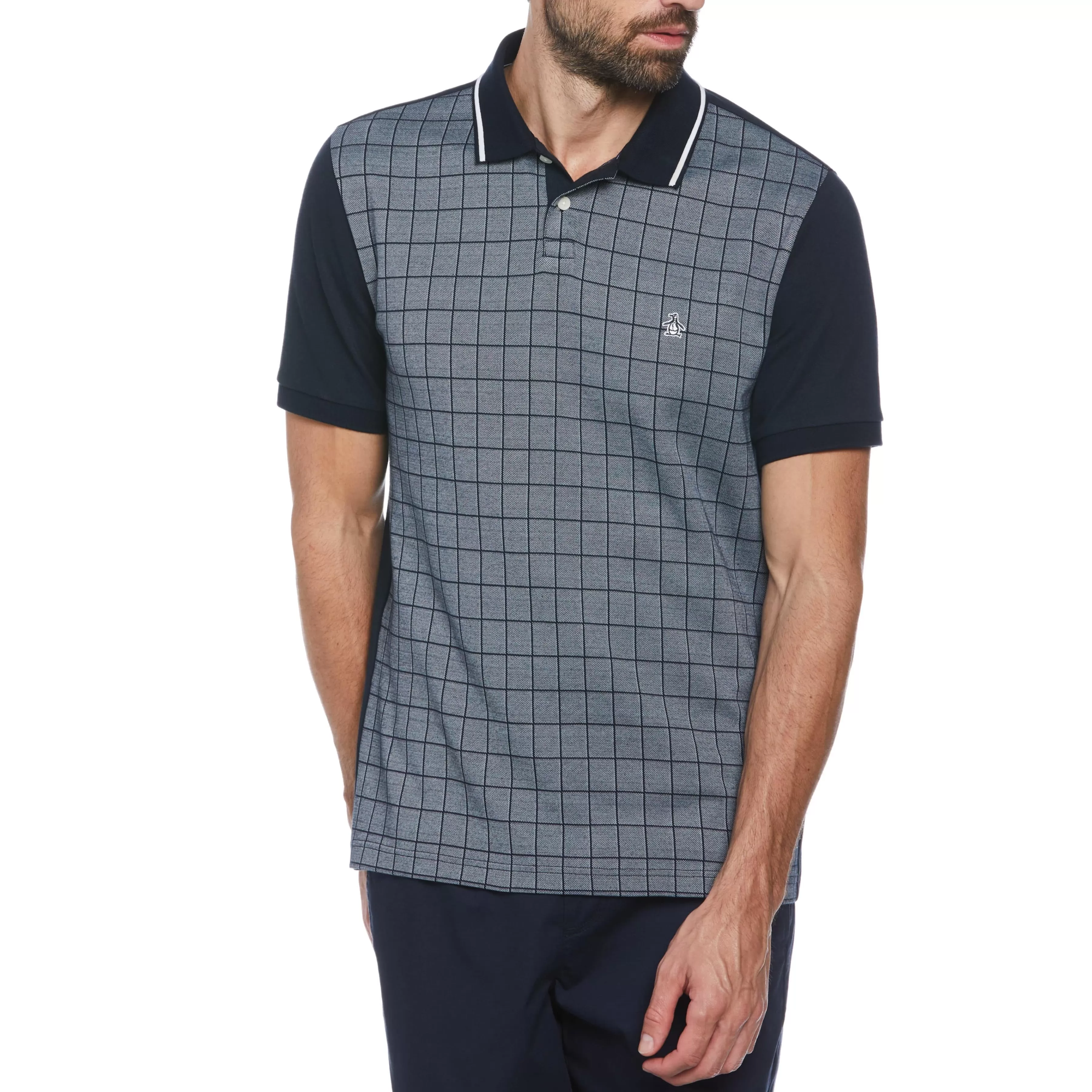 Outlet Pique Jacquard Check Polo Men Polos