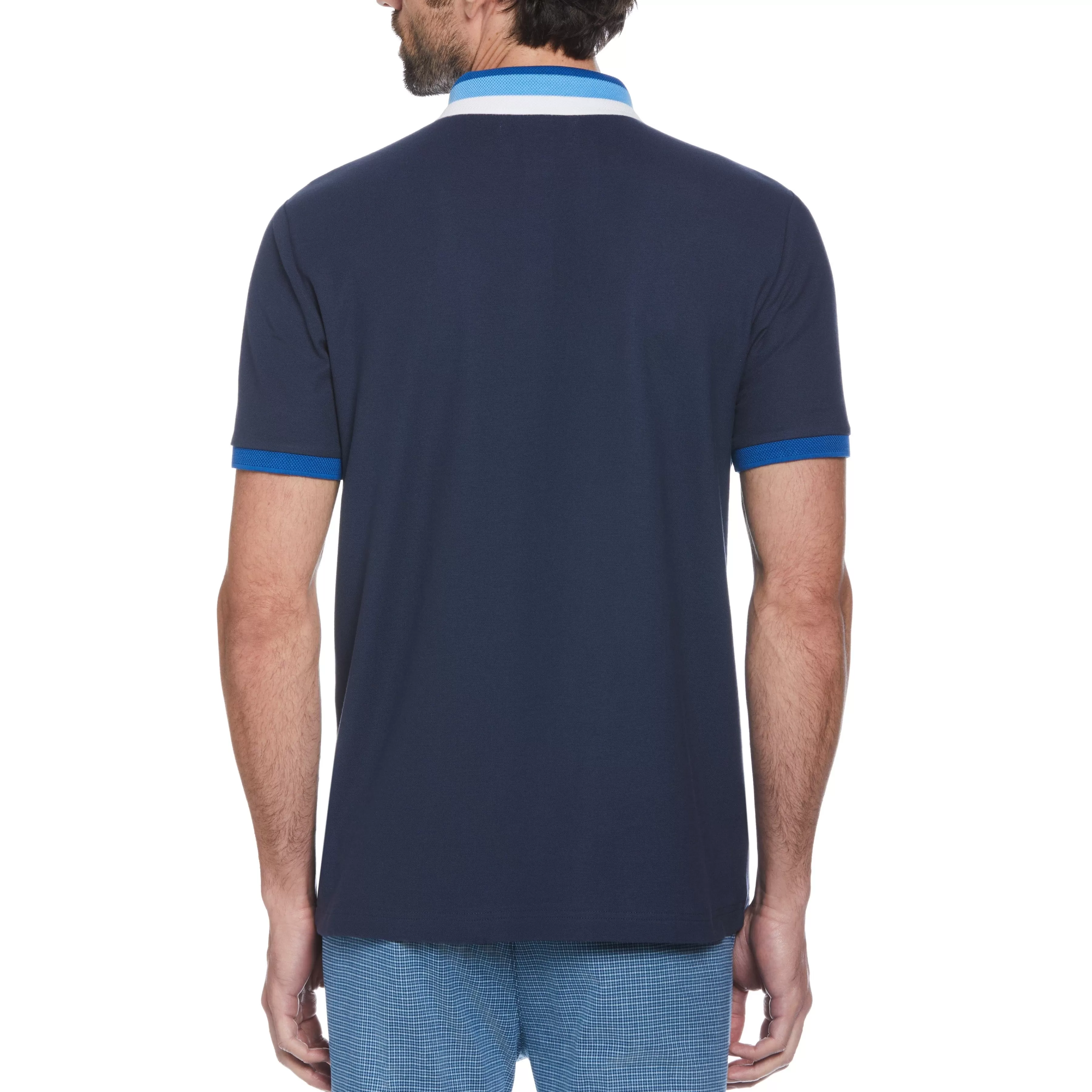 Hot Pique Striped Tip Collar Polo Men Polos