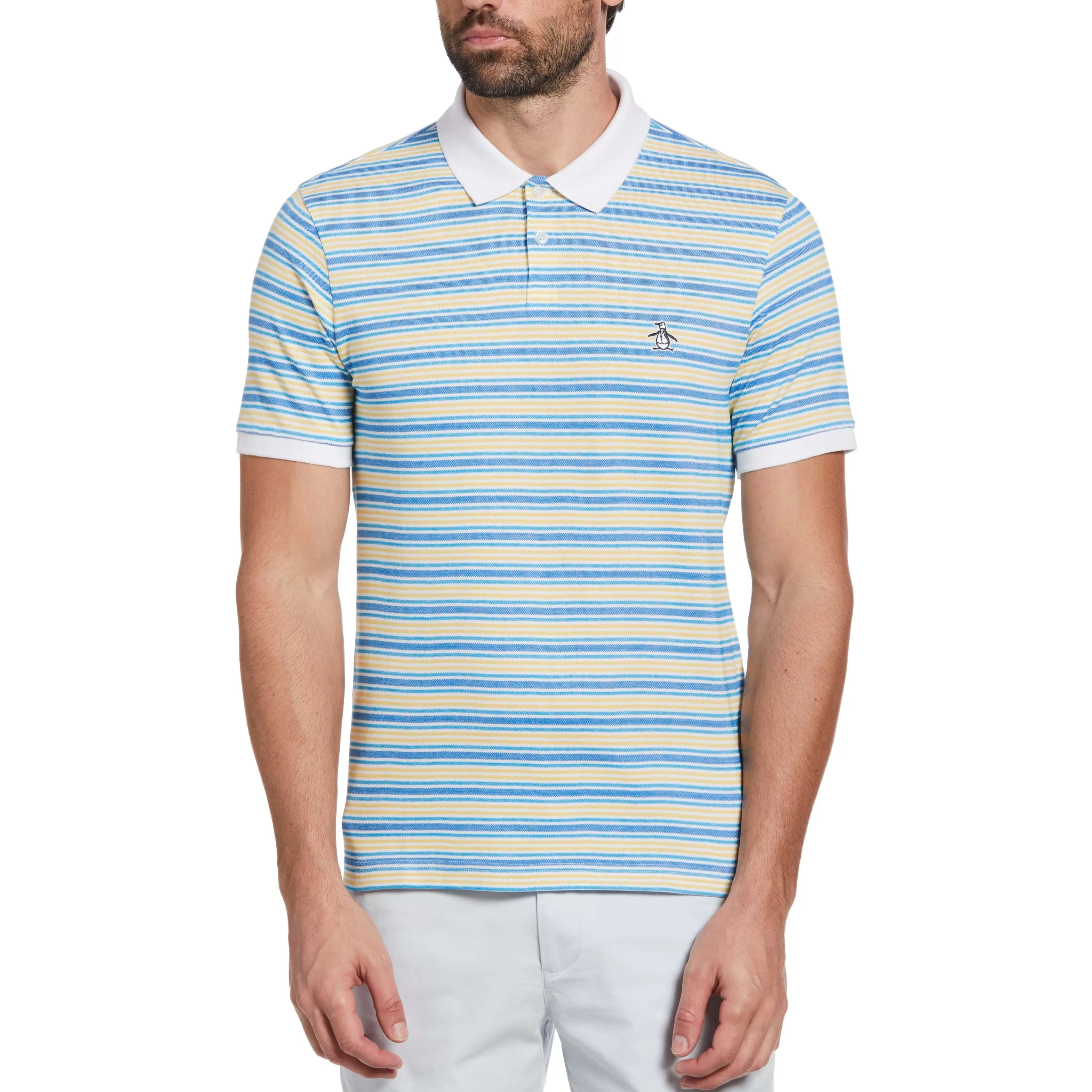 Clearance Pique Thin Stripe Polo Men Polos