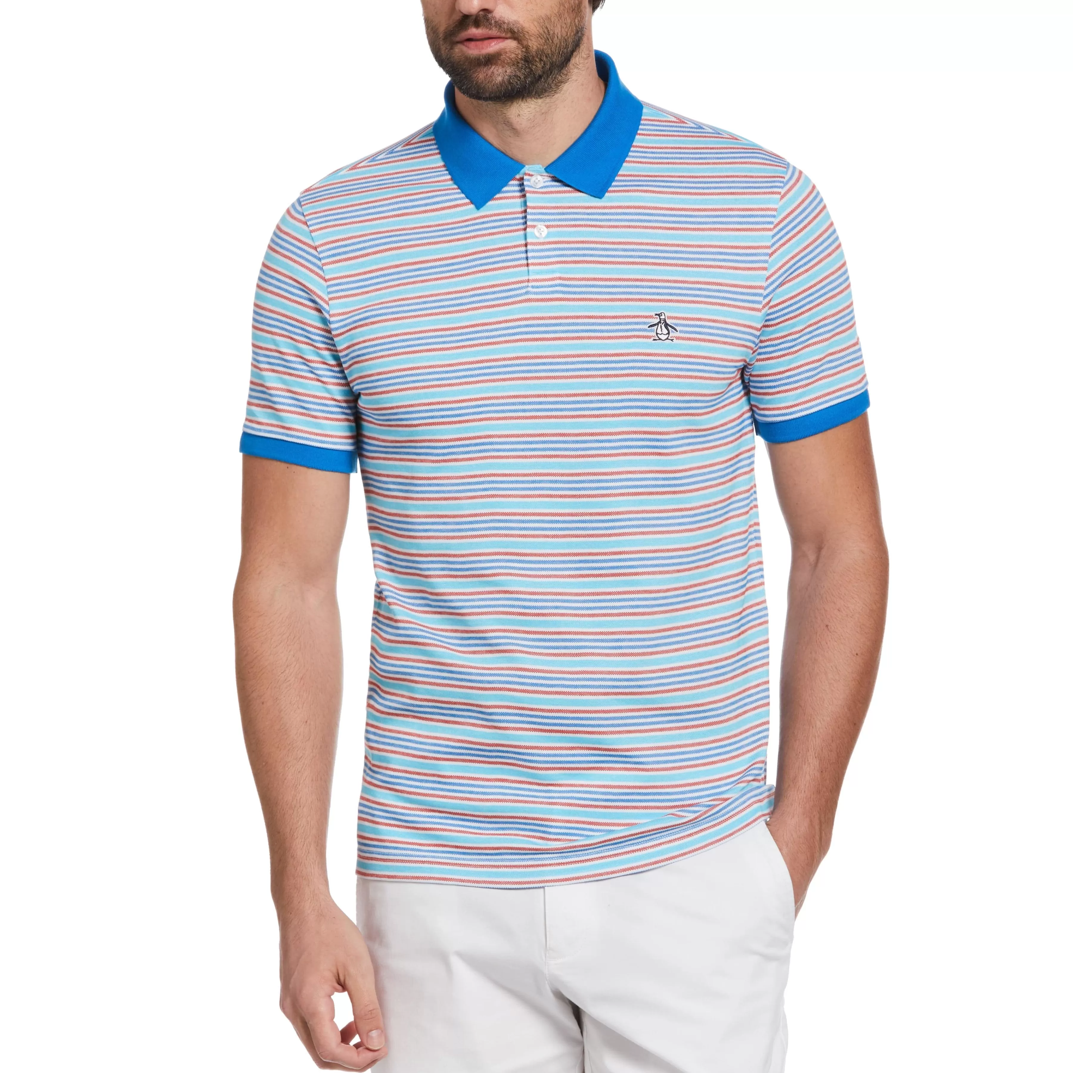 Clearance Pique Thin Stripe Polo Men Polos