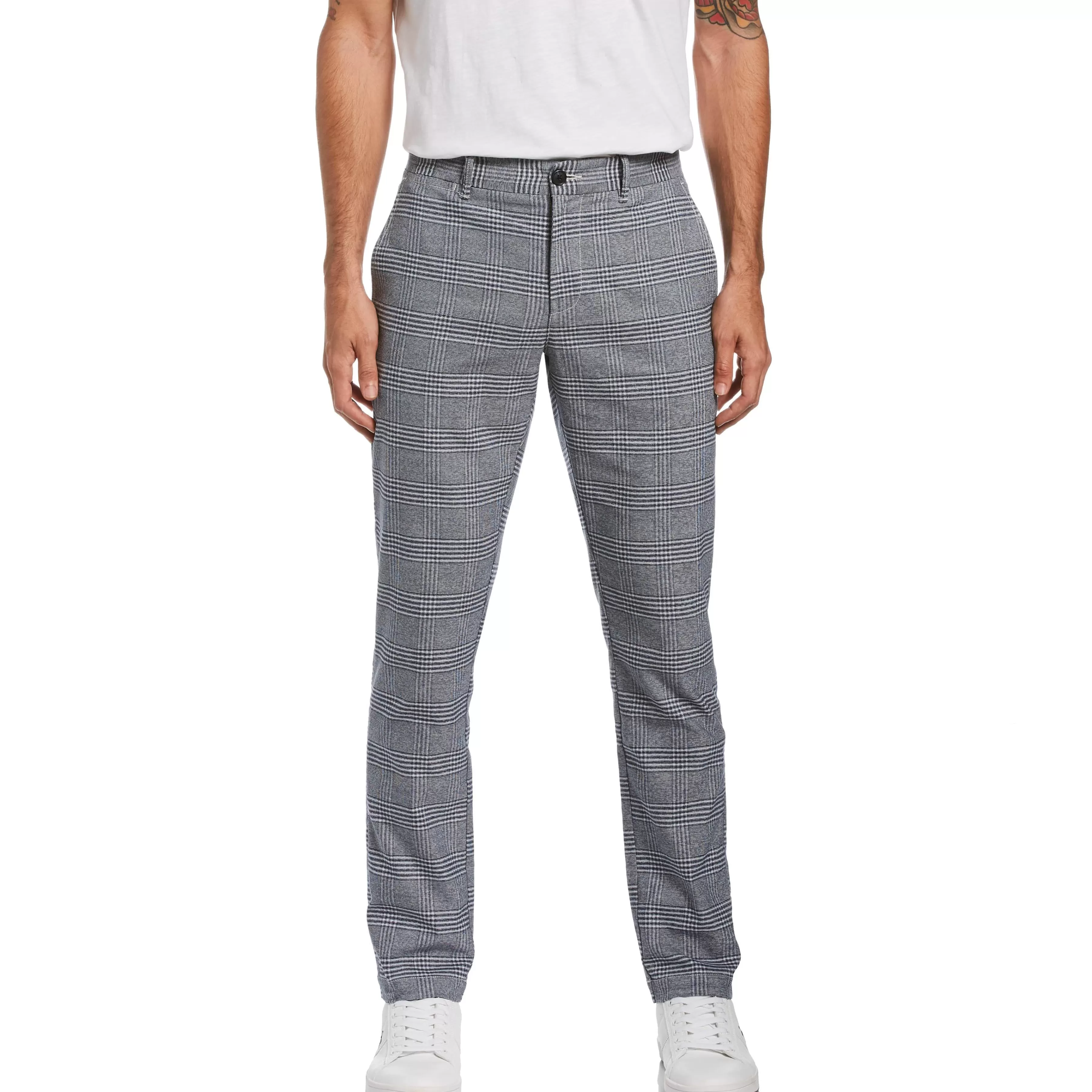 Fashion Plaid Slim Fit Chino Men Pants
