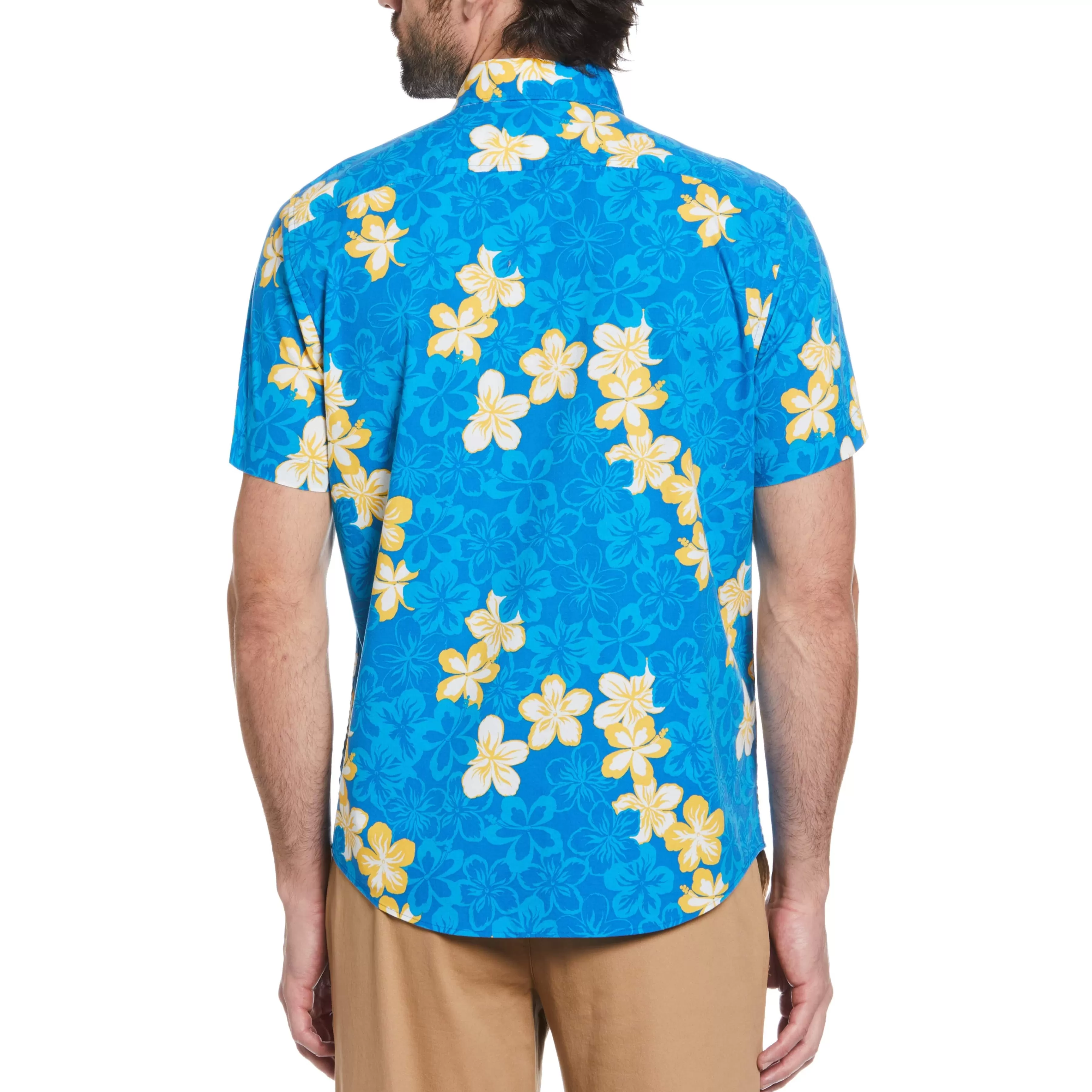 Discount Poplin Allover Hibiscus Print Shirt Men Shirts