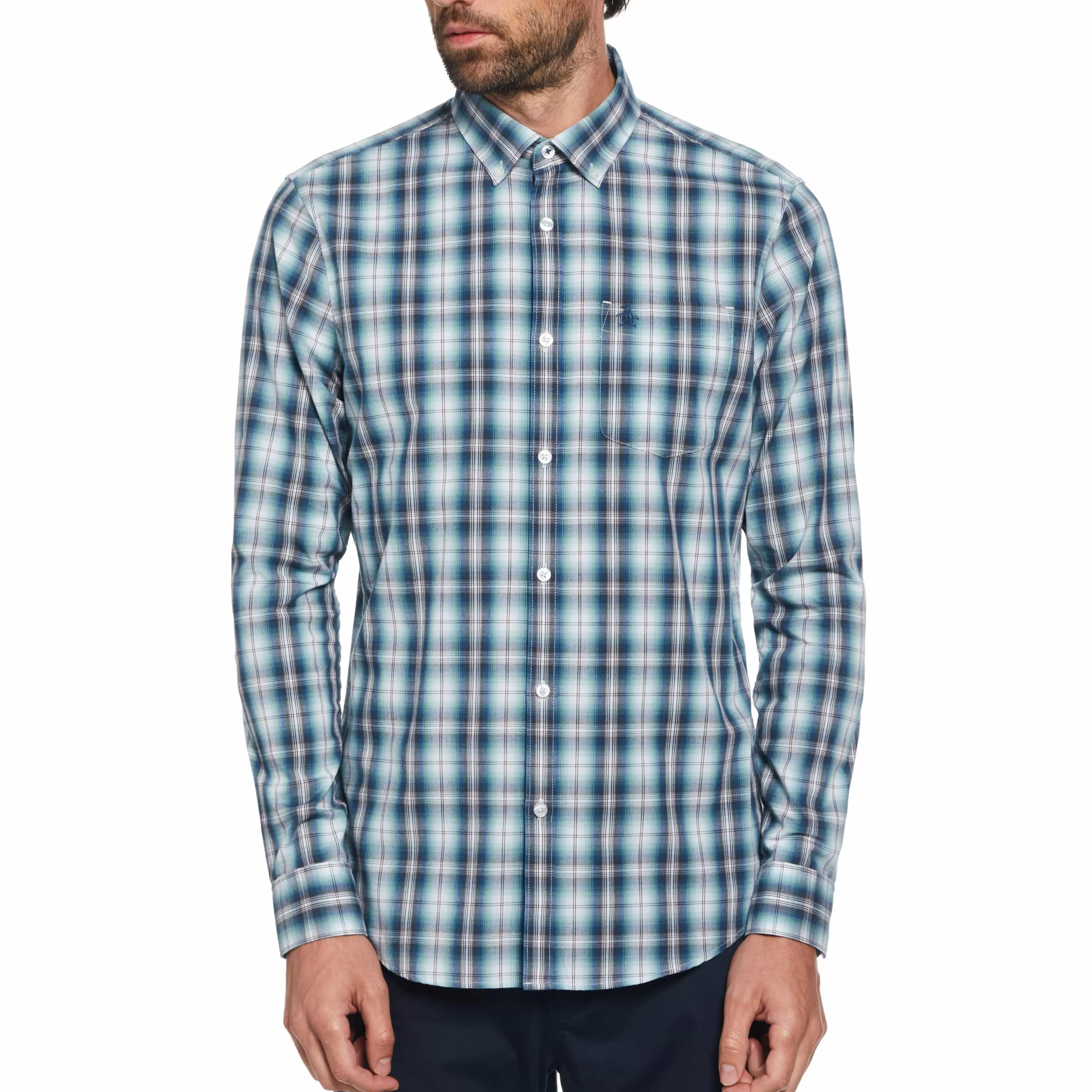 Flash Sale Poplin Plaid Shirt Men Shirts