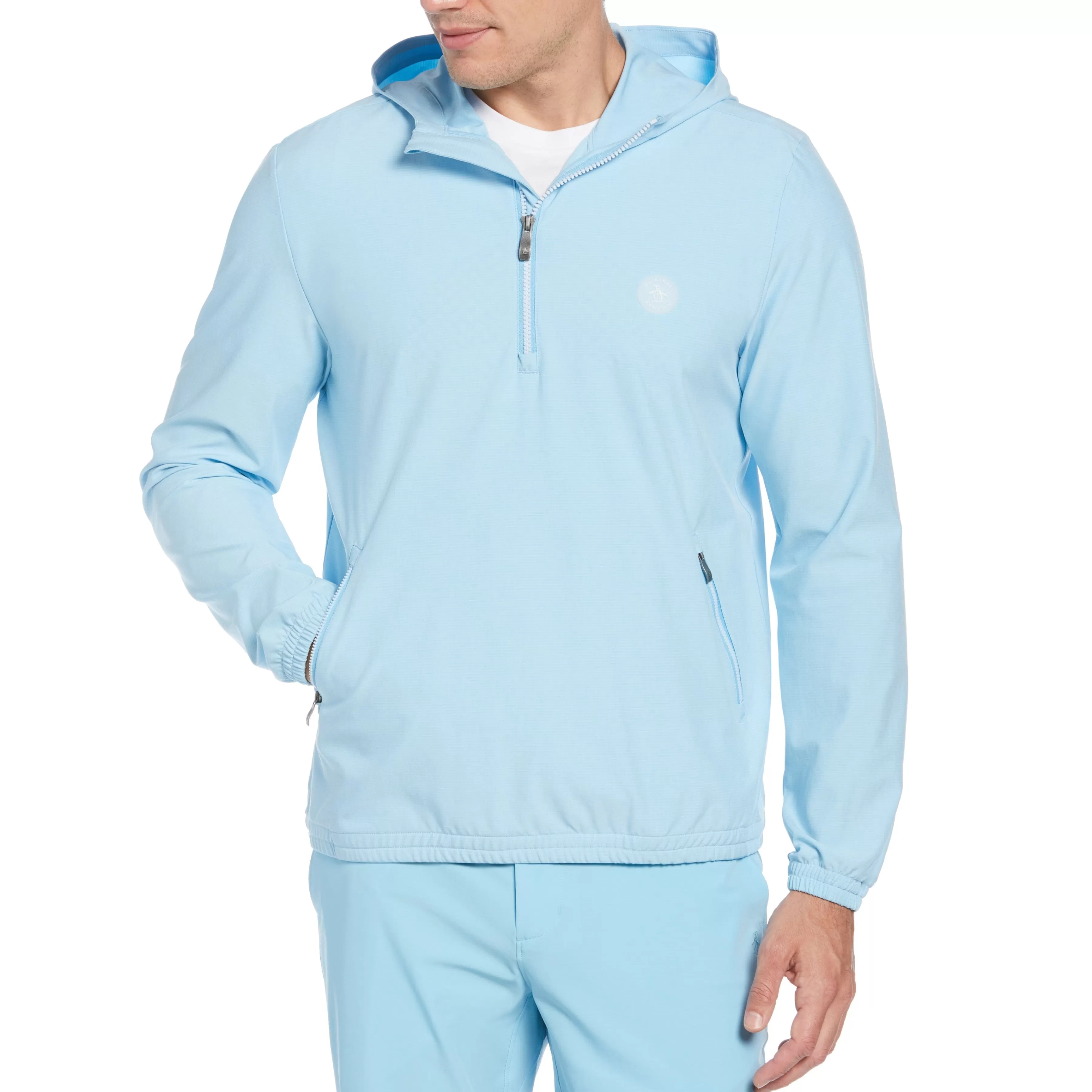 Discount Quarter Zip Hooded Golf Windbreaker Men Jackets & Vests