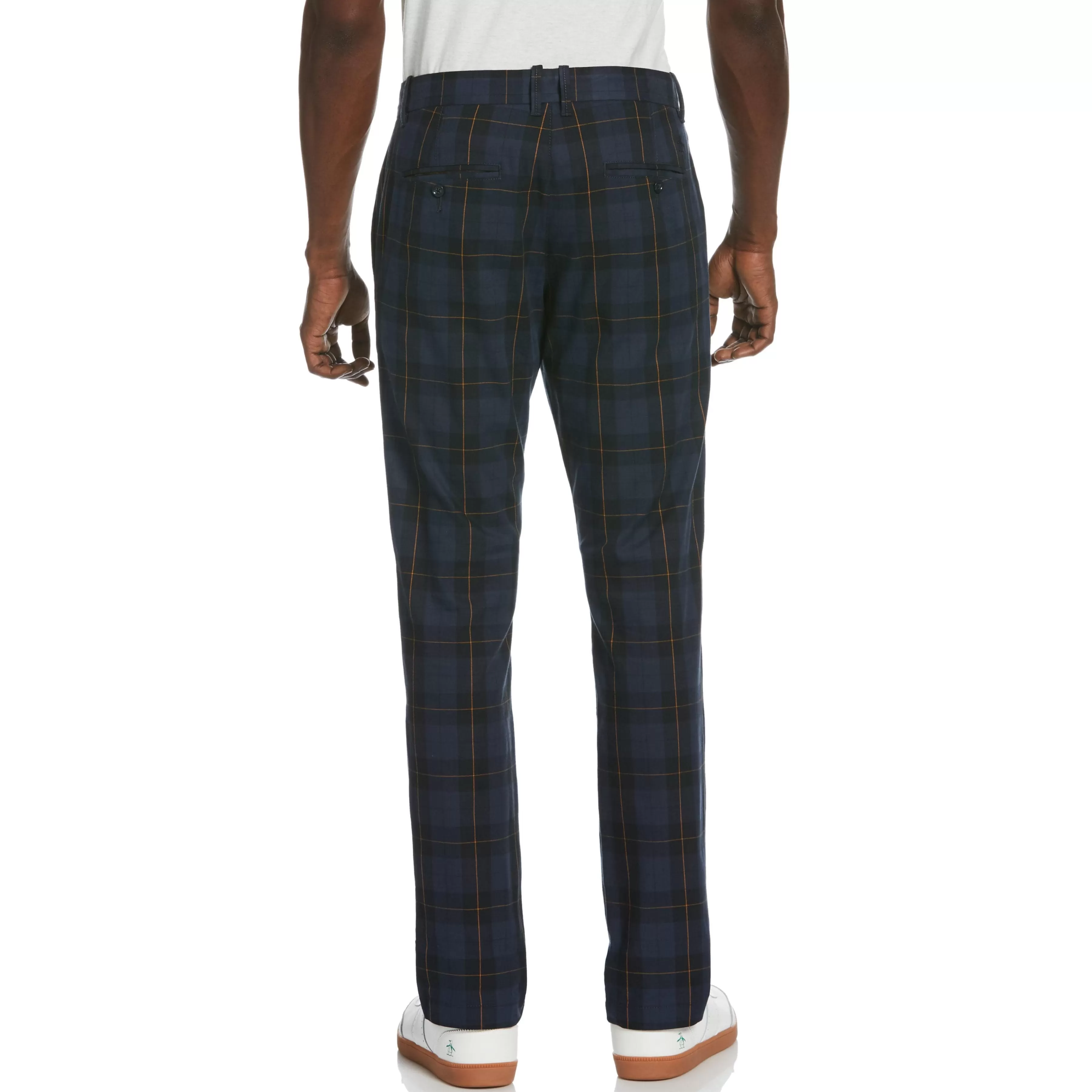 Clearance Retro Windowpane Flat Front Pant Men Pants