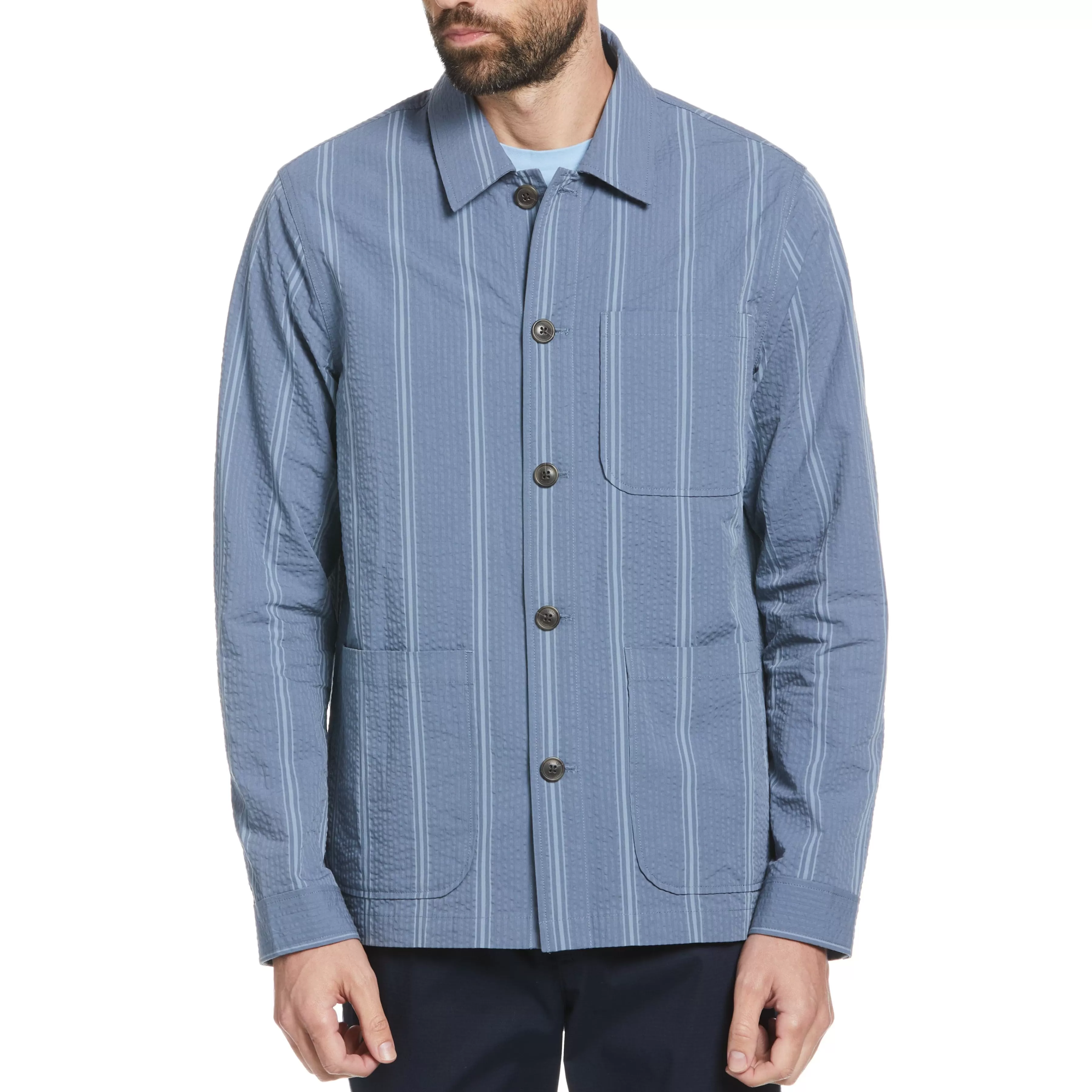 Online Seersucker Jacket Men Jackets & Vests