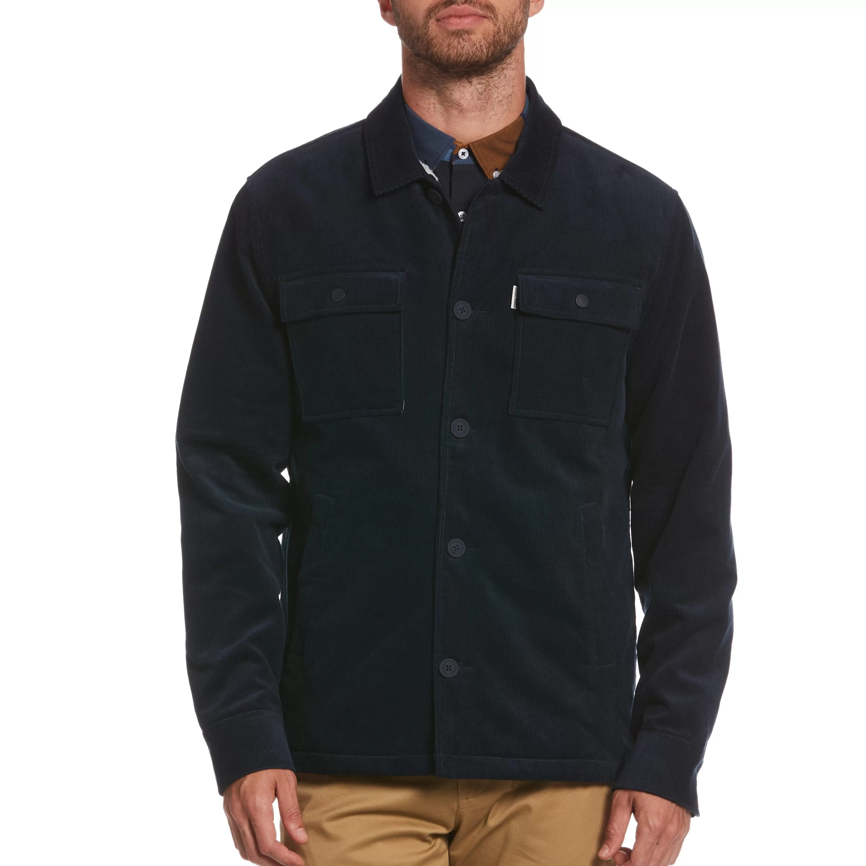 Cheap Sherpa-Lined Shirt Jacket Men Jackets & Vests