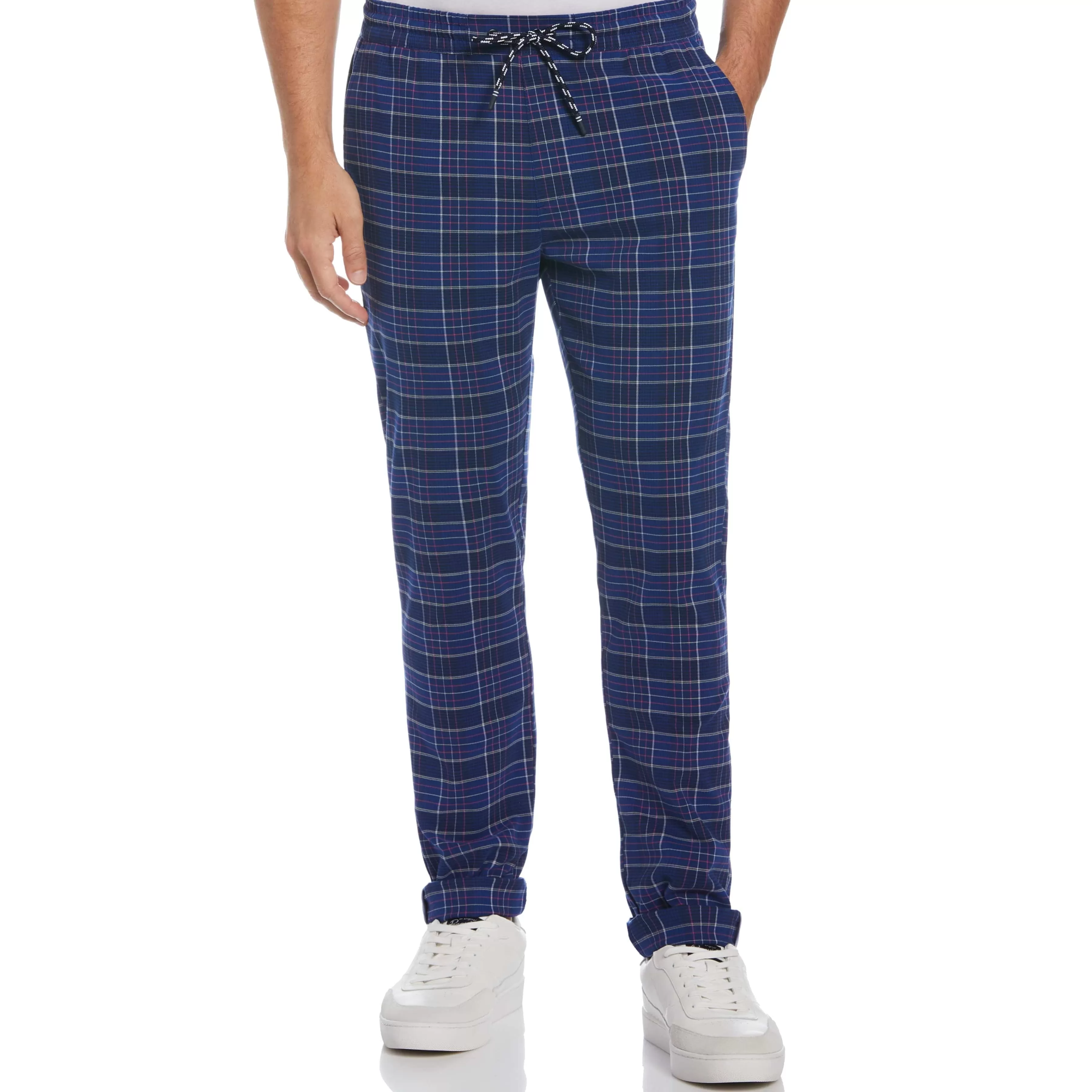 Hot Slim Fit Plaid Drawstring Pant Men Pants
