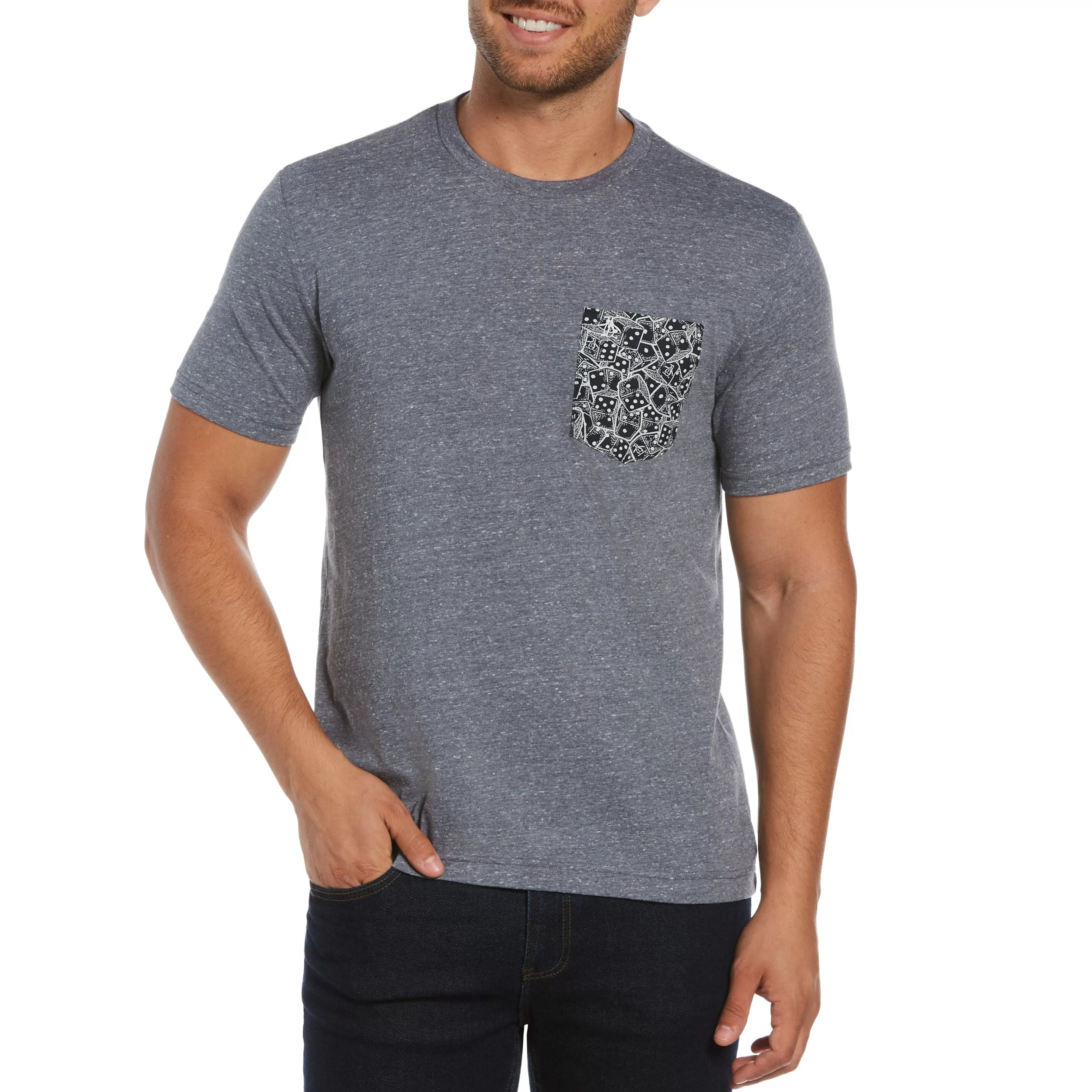 Shop Slub Crew Neck Dice Pocket Tee Men Tees