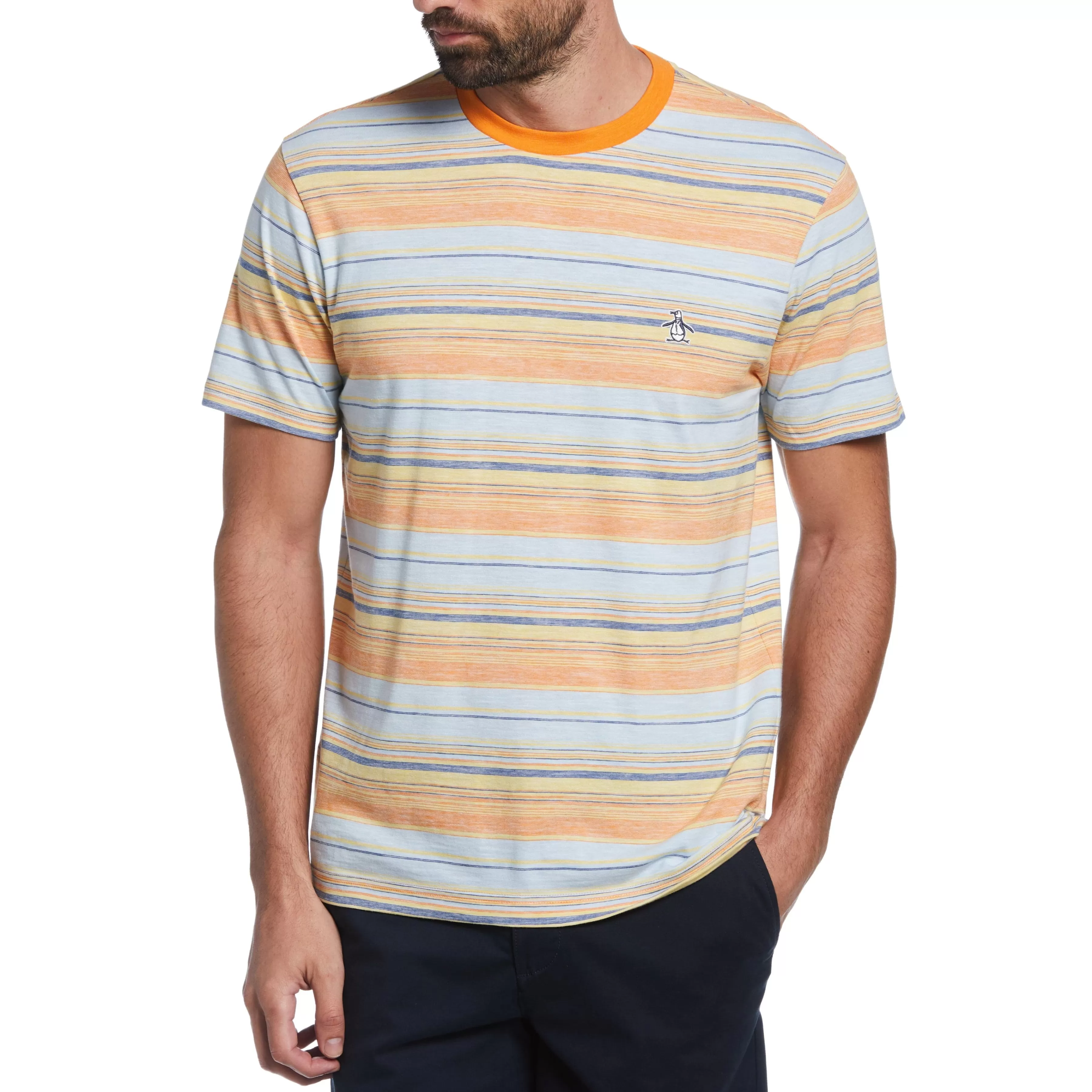 Best Sale Slub Engineered Stripe Tee Men Tees