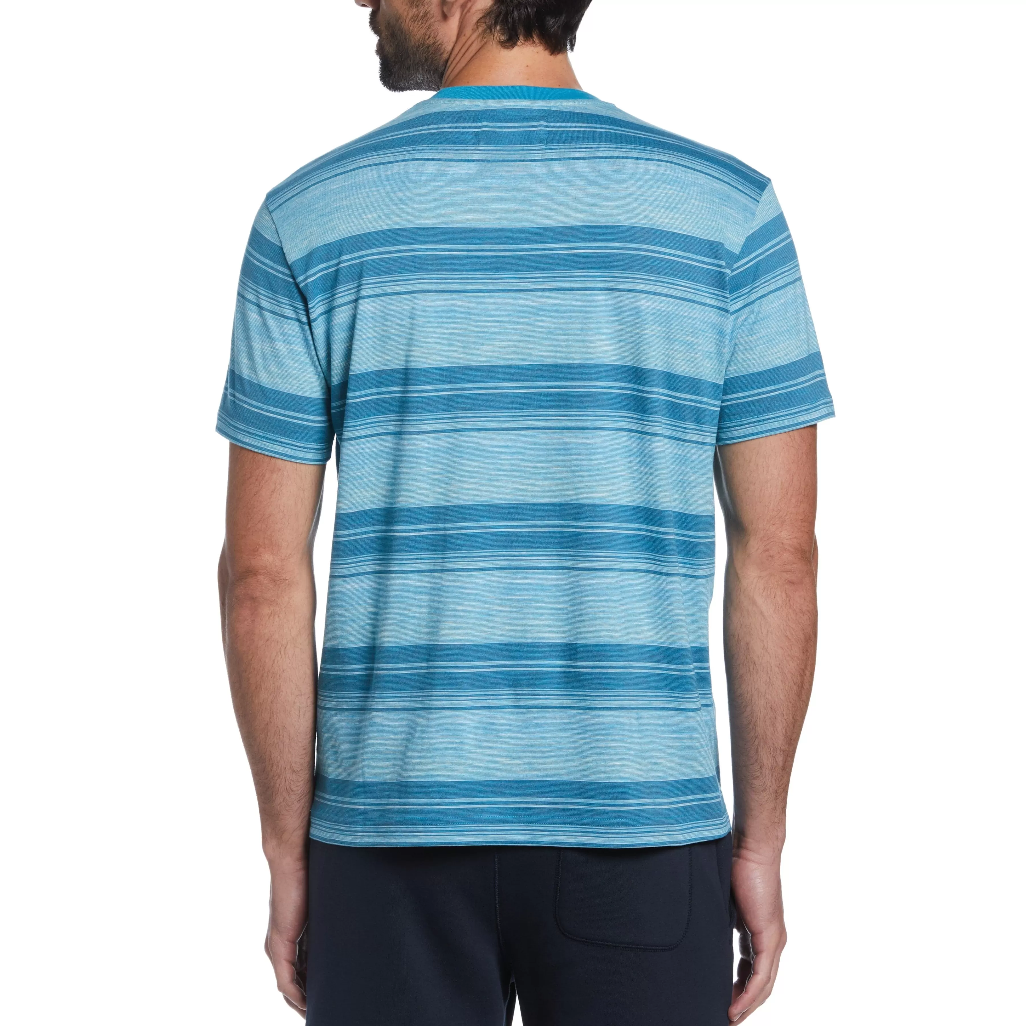 Fashion Slub Engineered Stripe Tee Men Tees