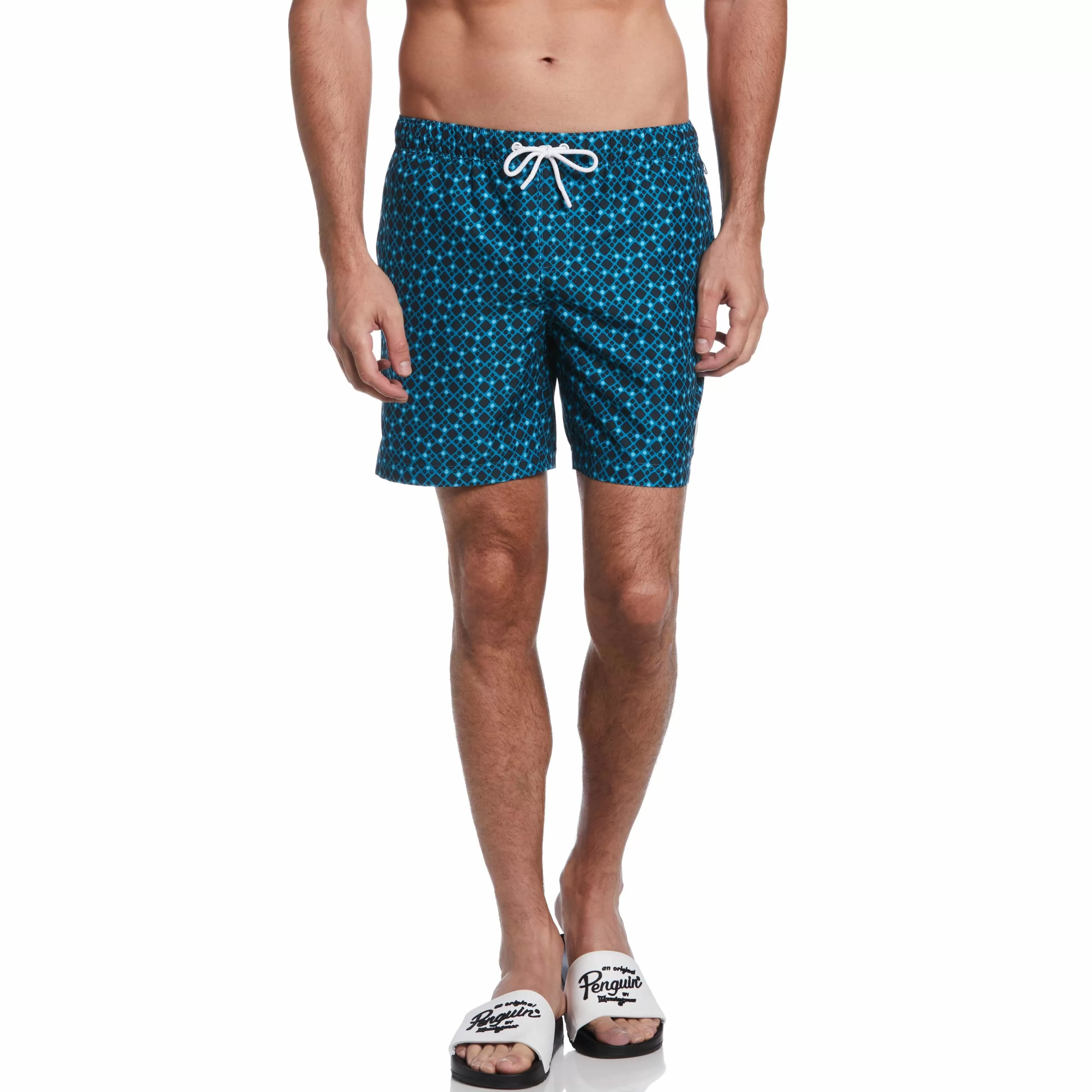 Cheap Square Dot Print Swim Short Men Swim