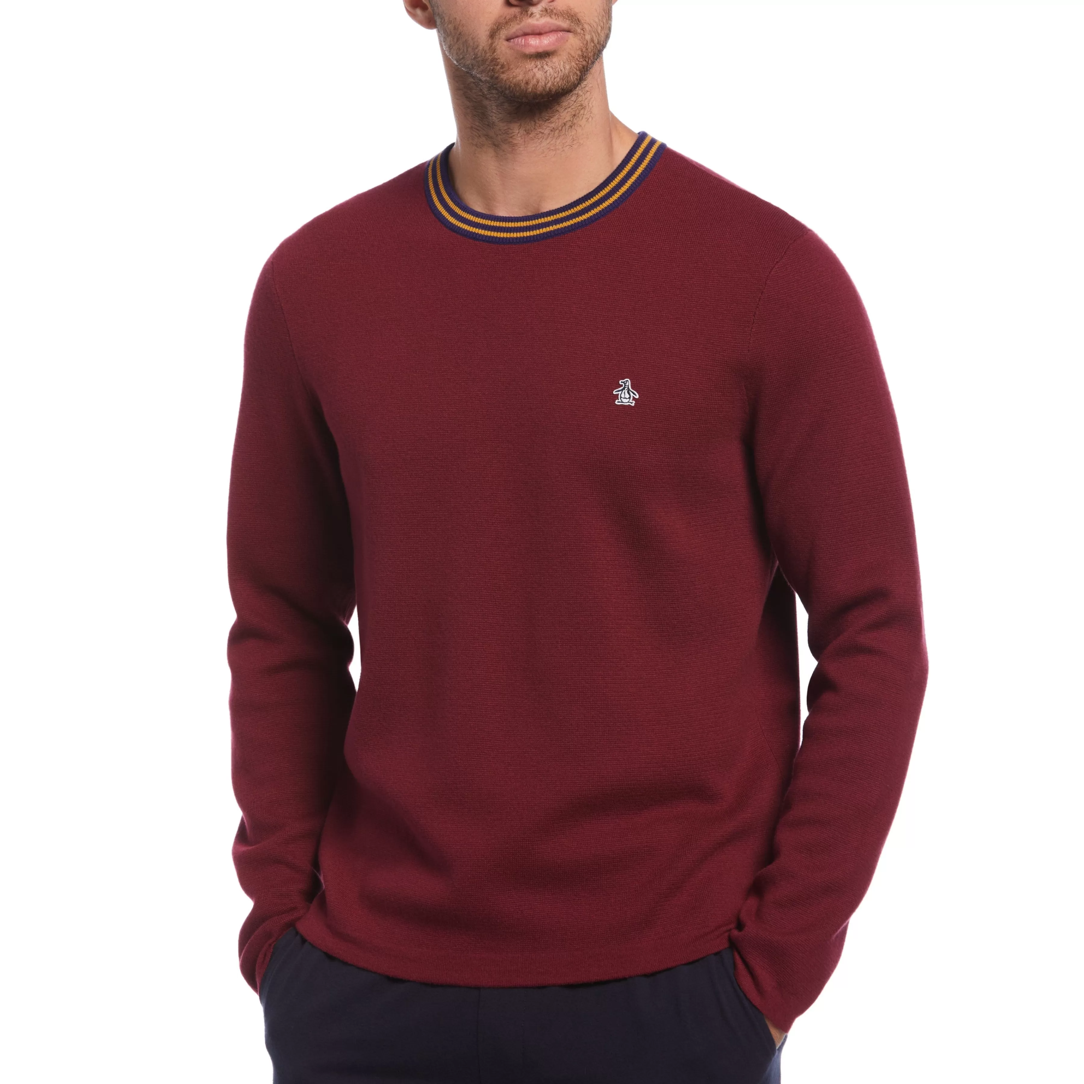 Sale Sticker Pete Tipped Mock Neck Sweater Men Sweaters