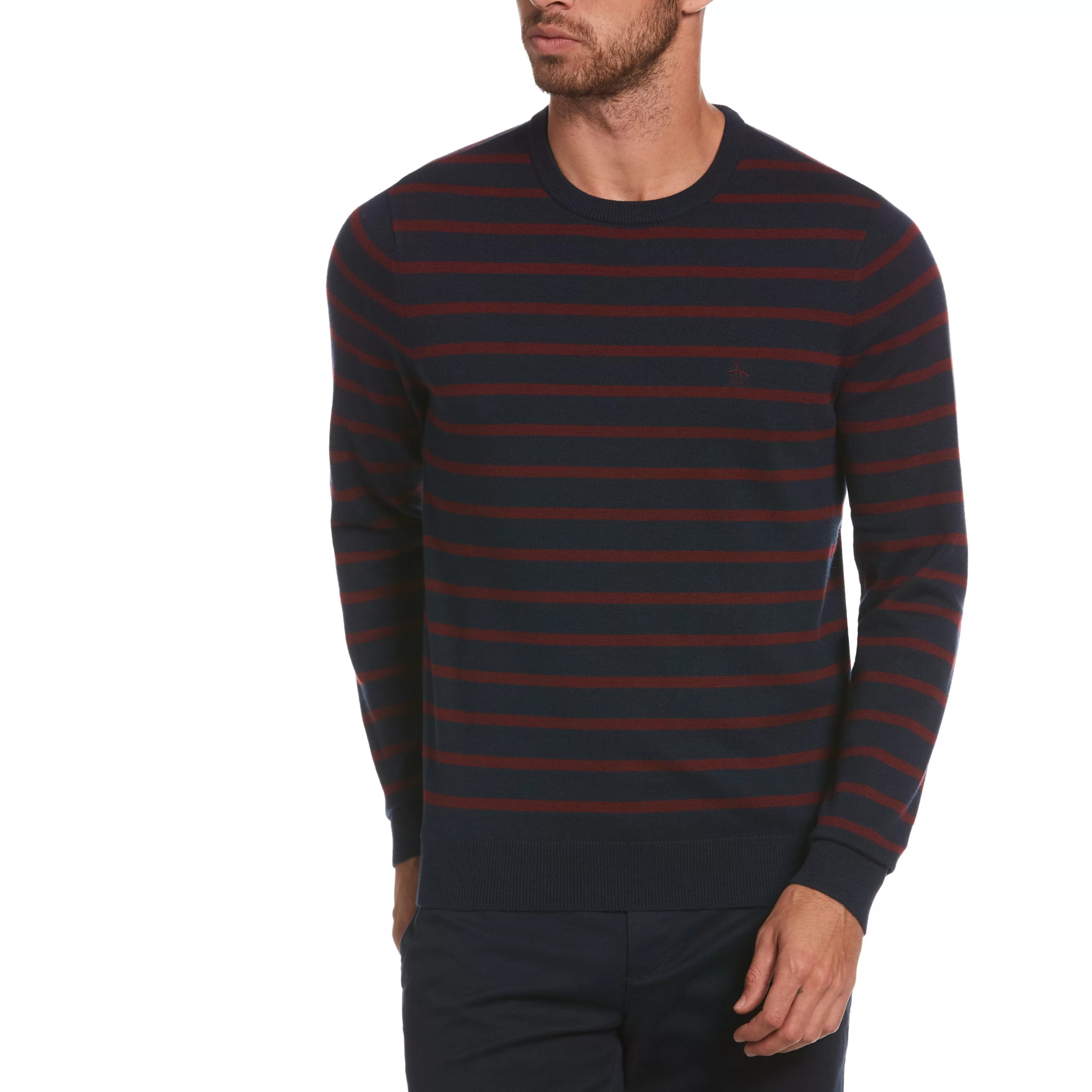 Online Stripe Crew Neck Sweater Men Sweaters