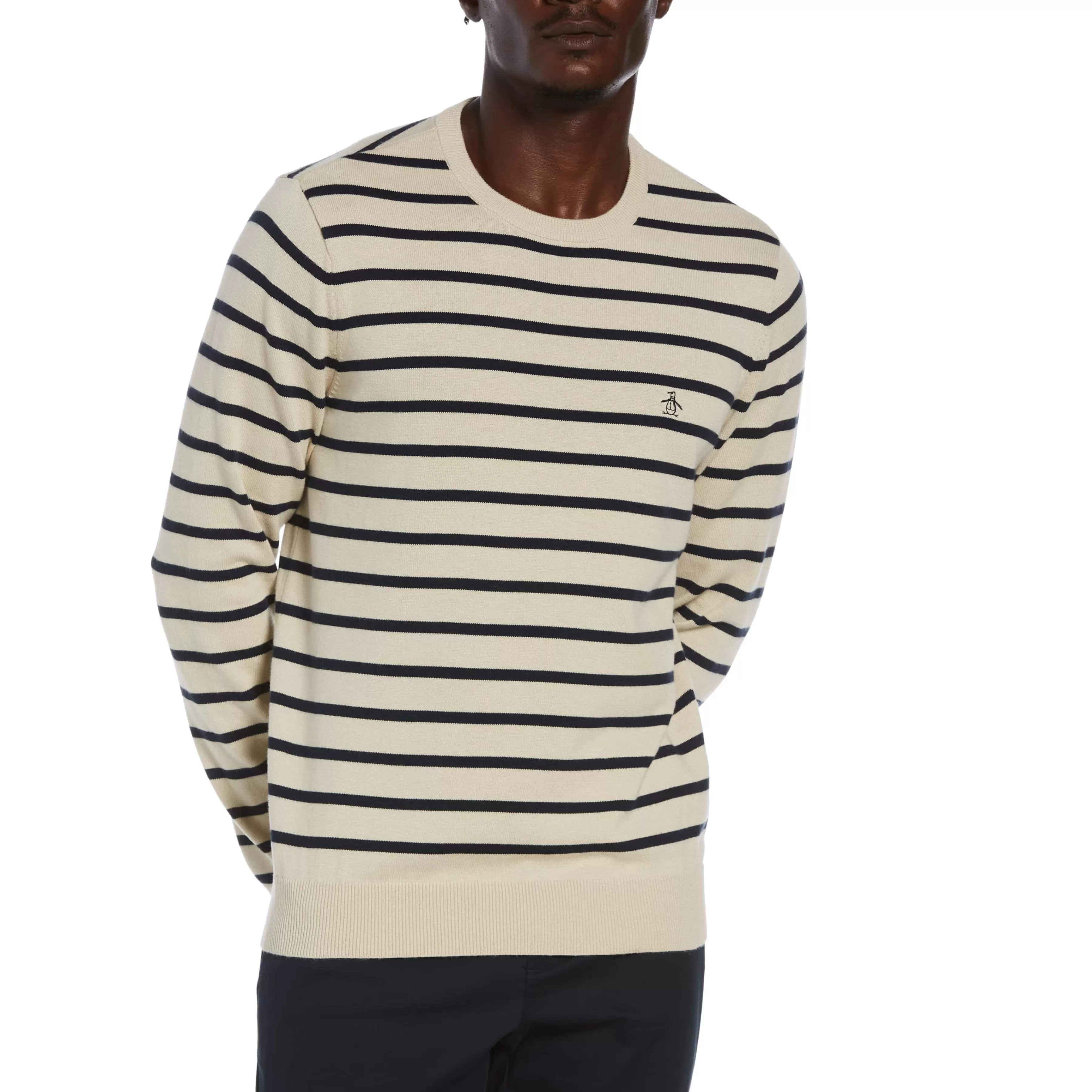 Shop Stripe Crew Neck Sweater Men Sweaters