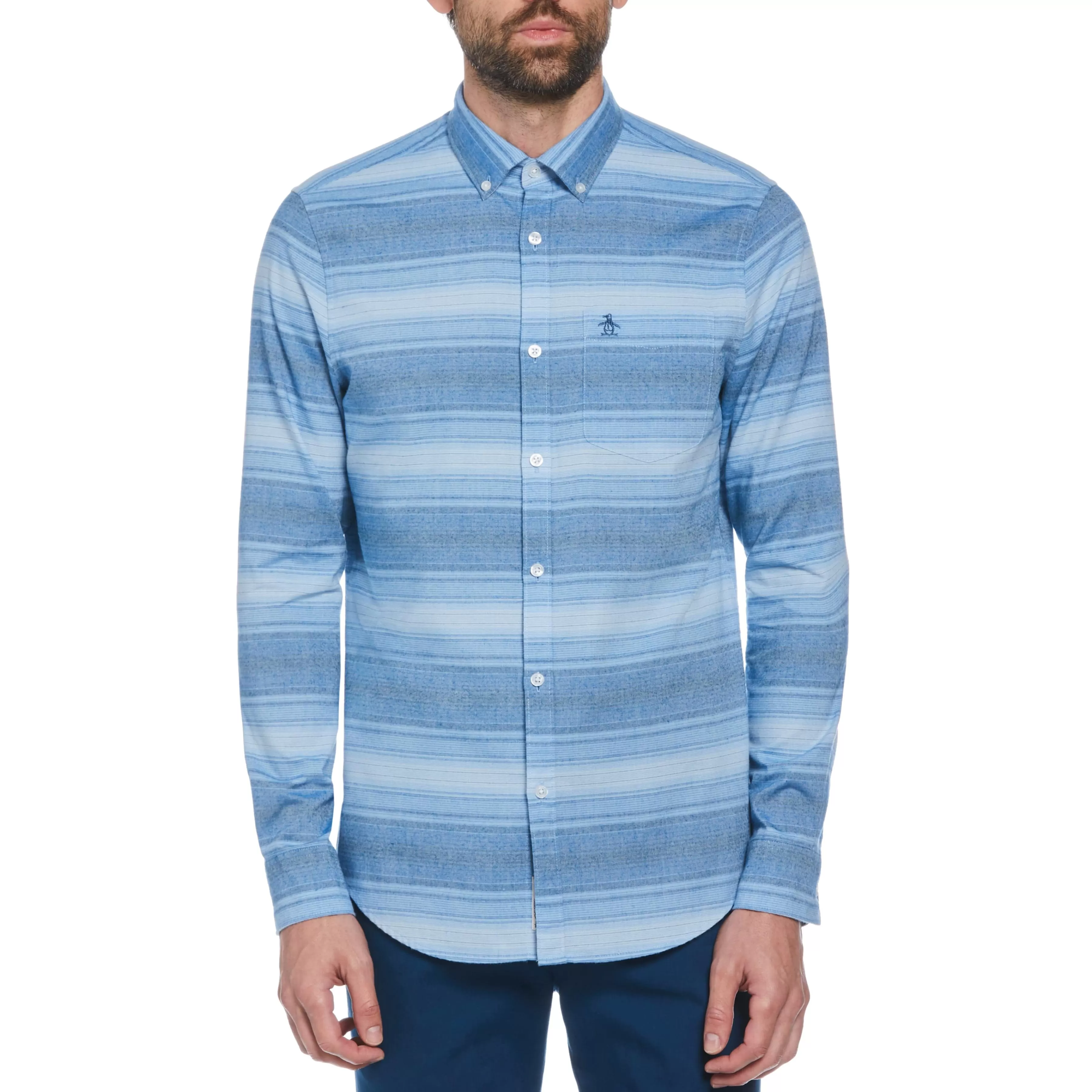 Online Stripe Flannel Shirt Men Shirts