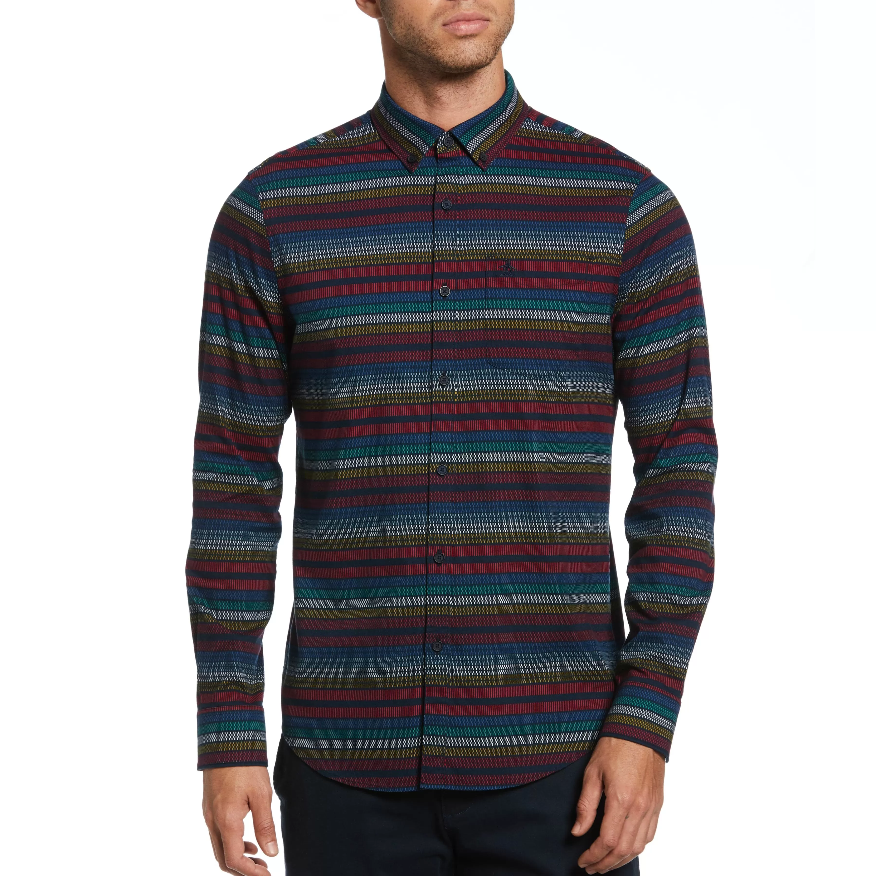 Shop Stripe Pattern Button Down Men Shirts