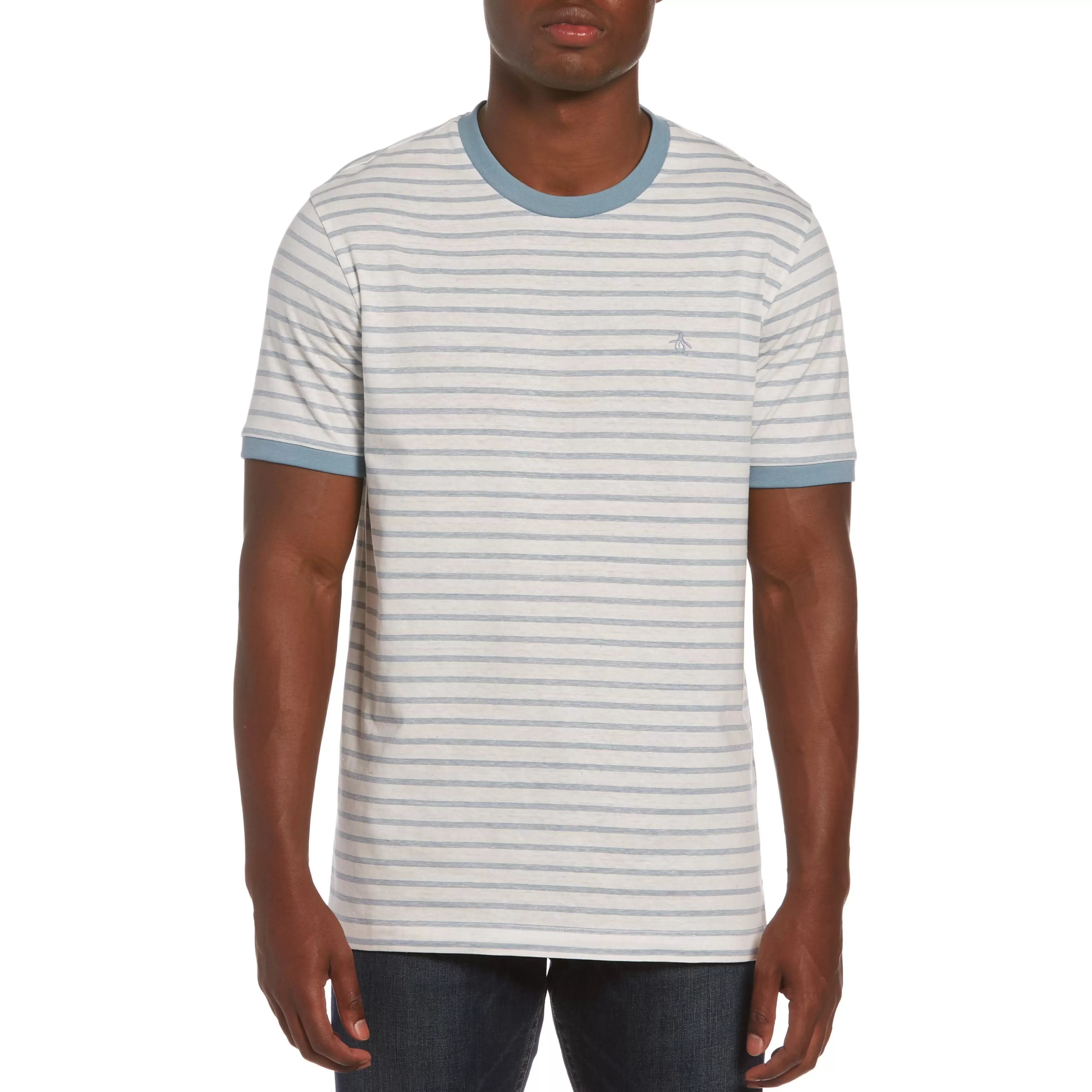 Clearance Stripe Short Sleeve Tee Shirt Men Tees