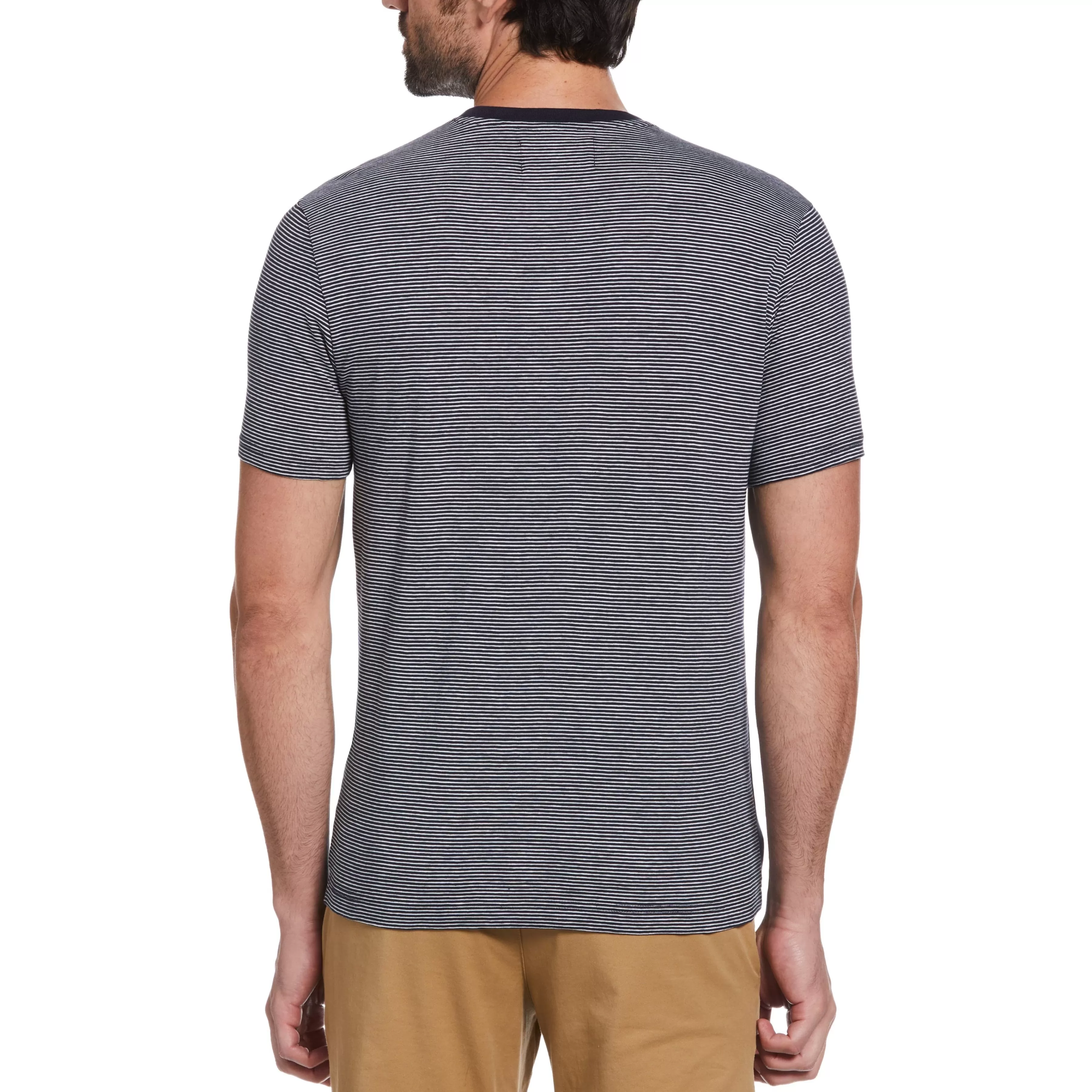 Cheap Striped Color Block Pocket Tee Men Tees