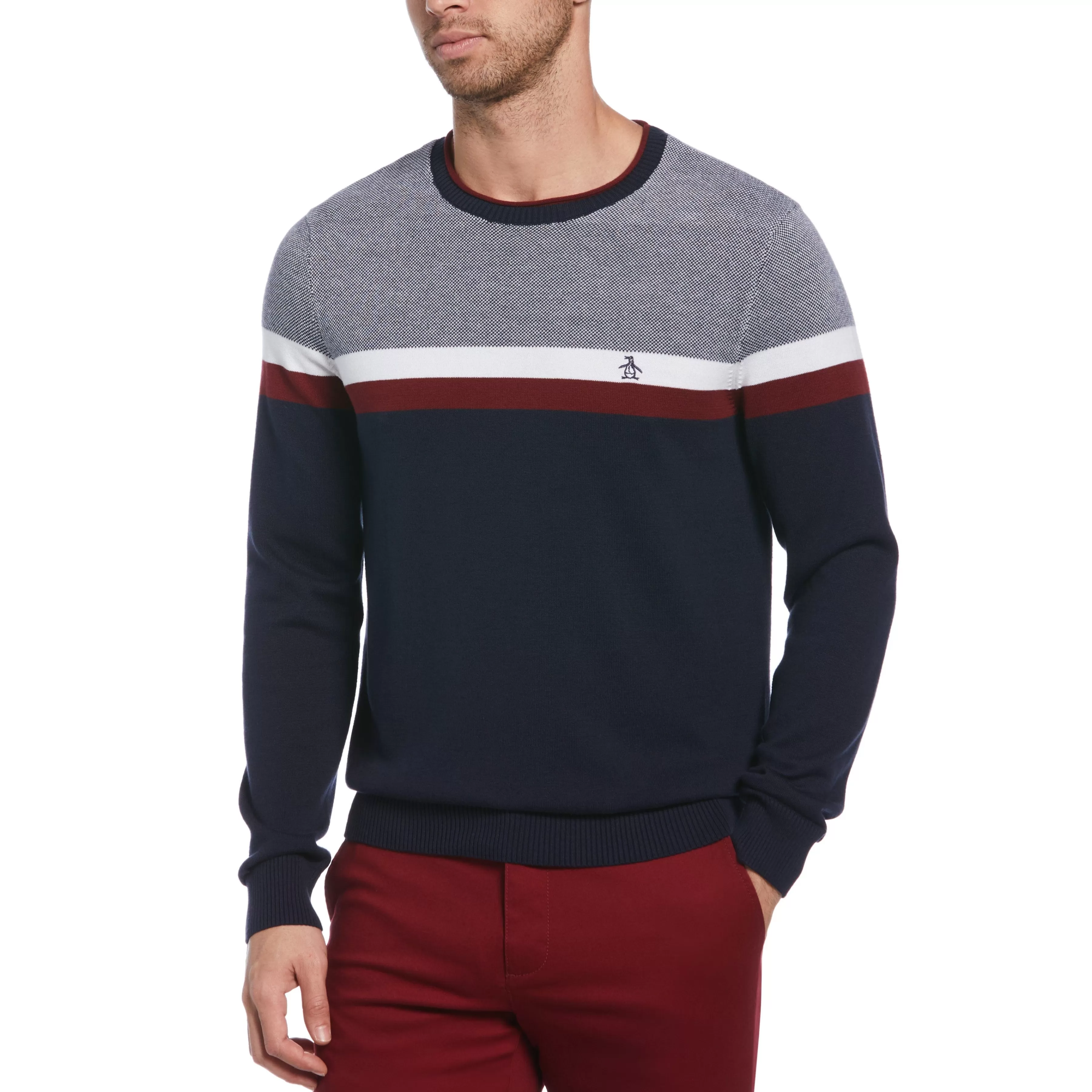 Fashion Striped Cotton Crew Neck Sweater Men Sweaters