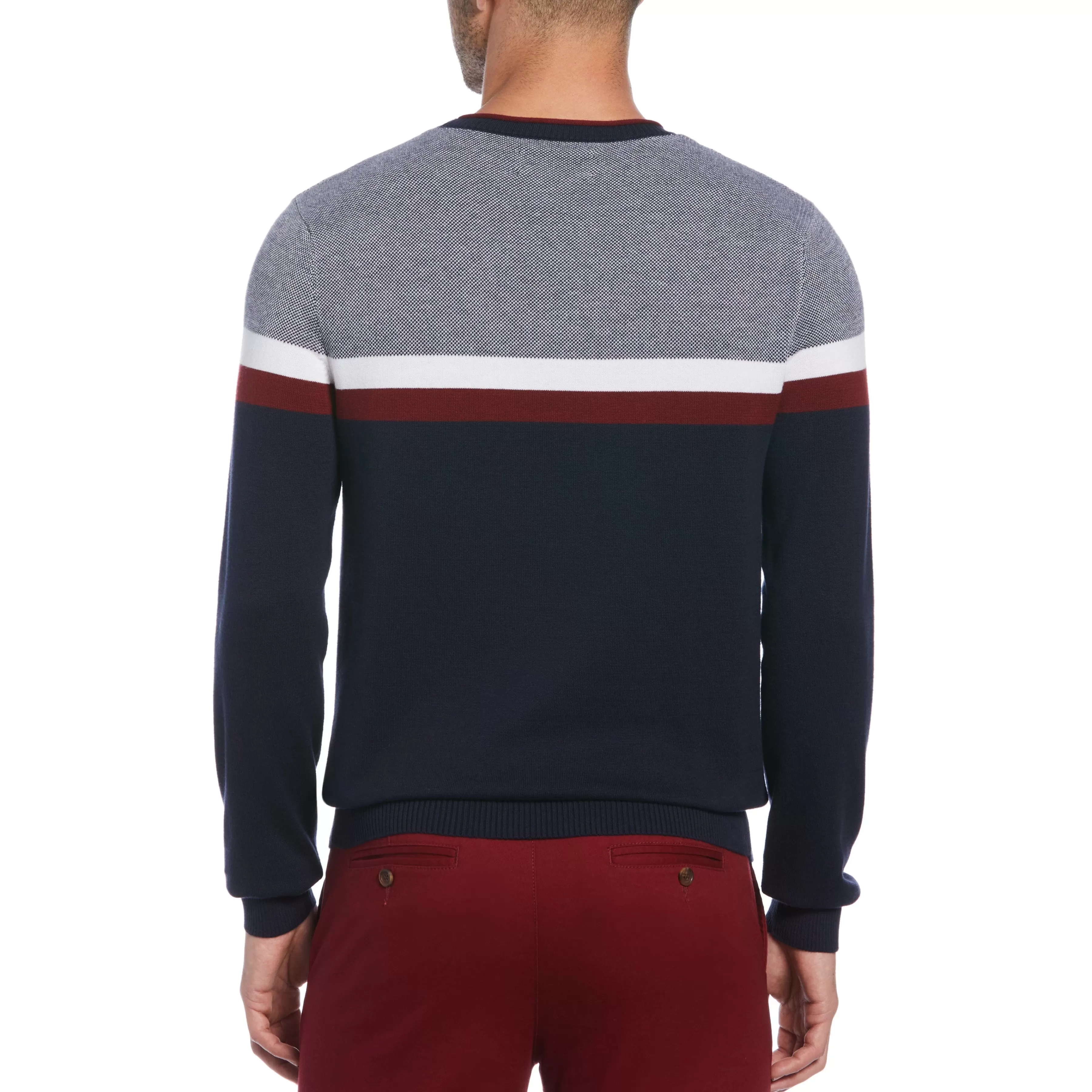 Fashion Striped Cotton Crew Neck Sweater Men Sweaters