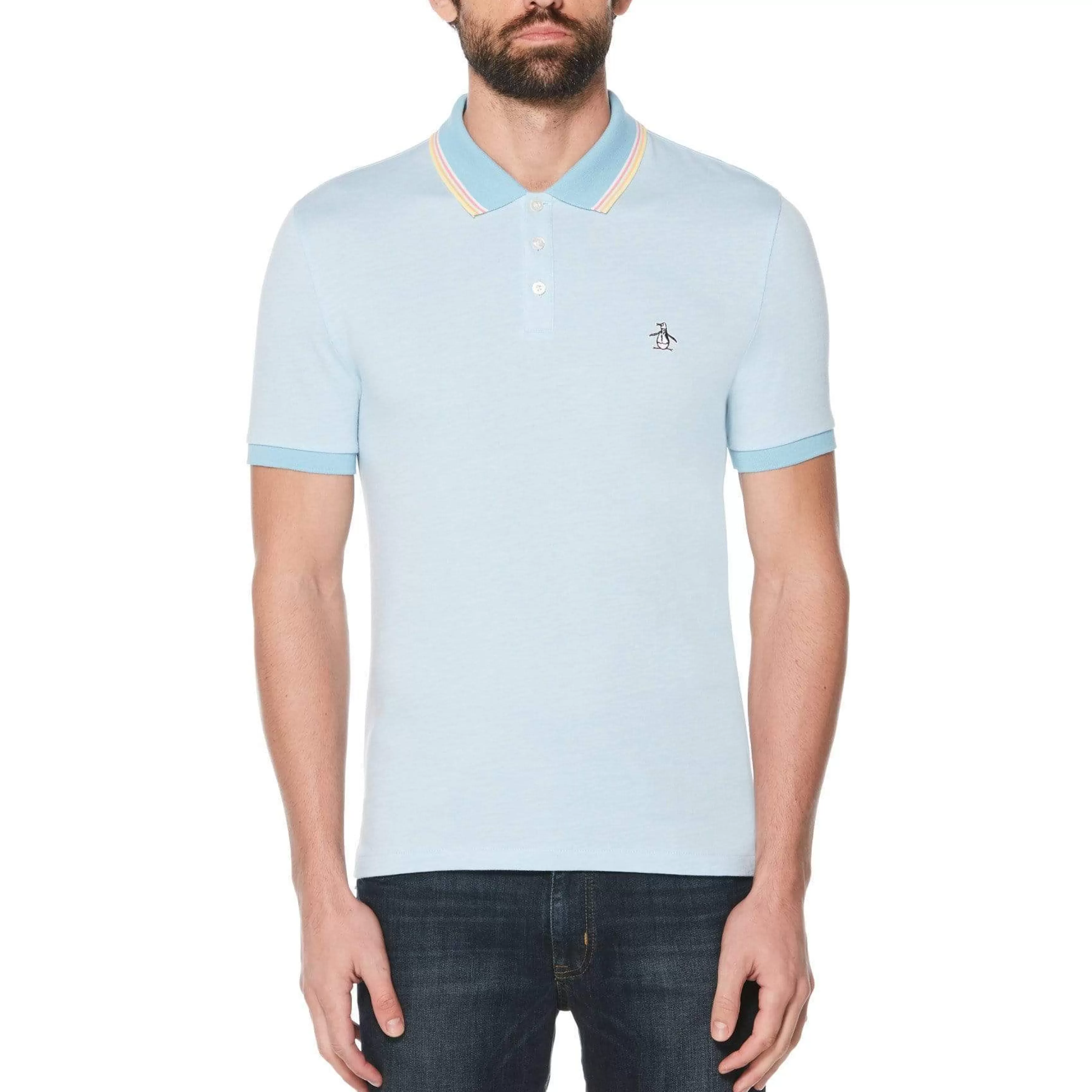 Fashion Tipped Birdseye Polo Men Polos