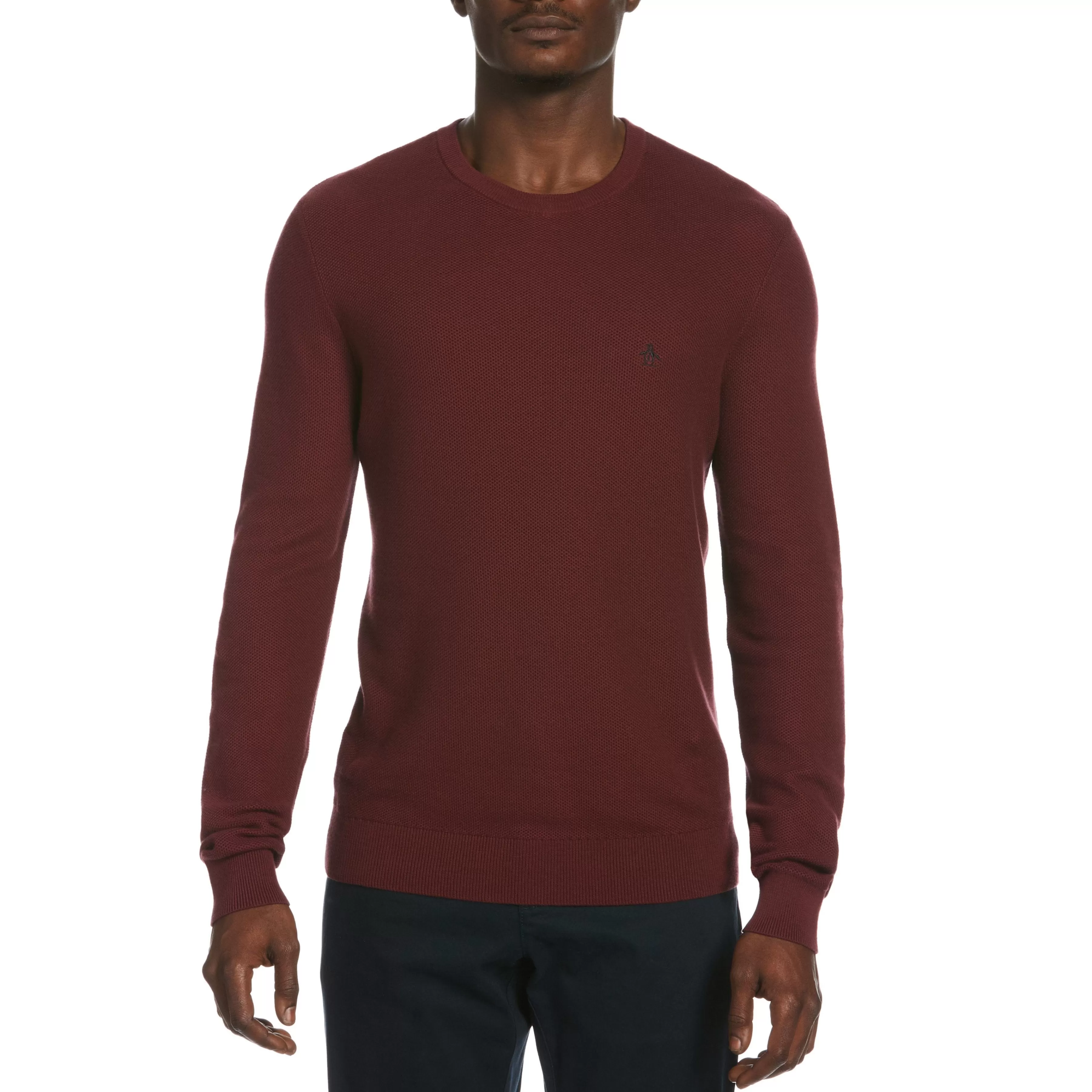 Store Tuck Stitch Crew Neck Sweater Men Sweaters