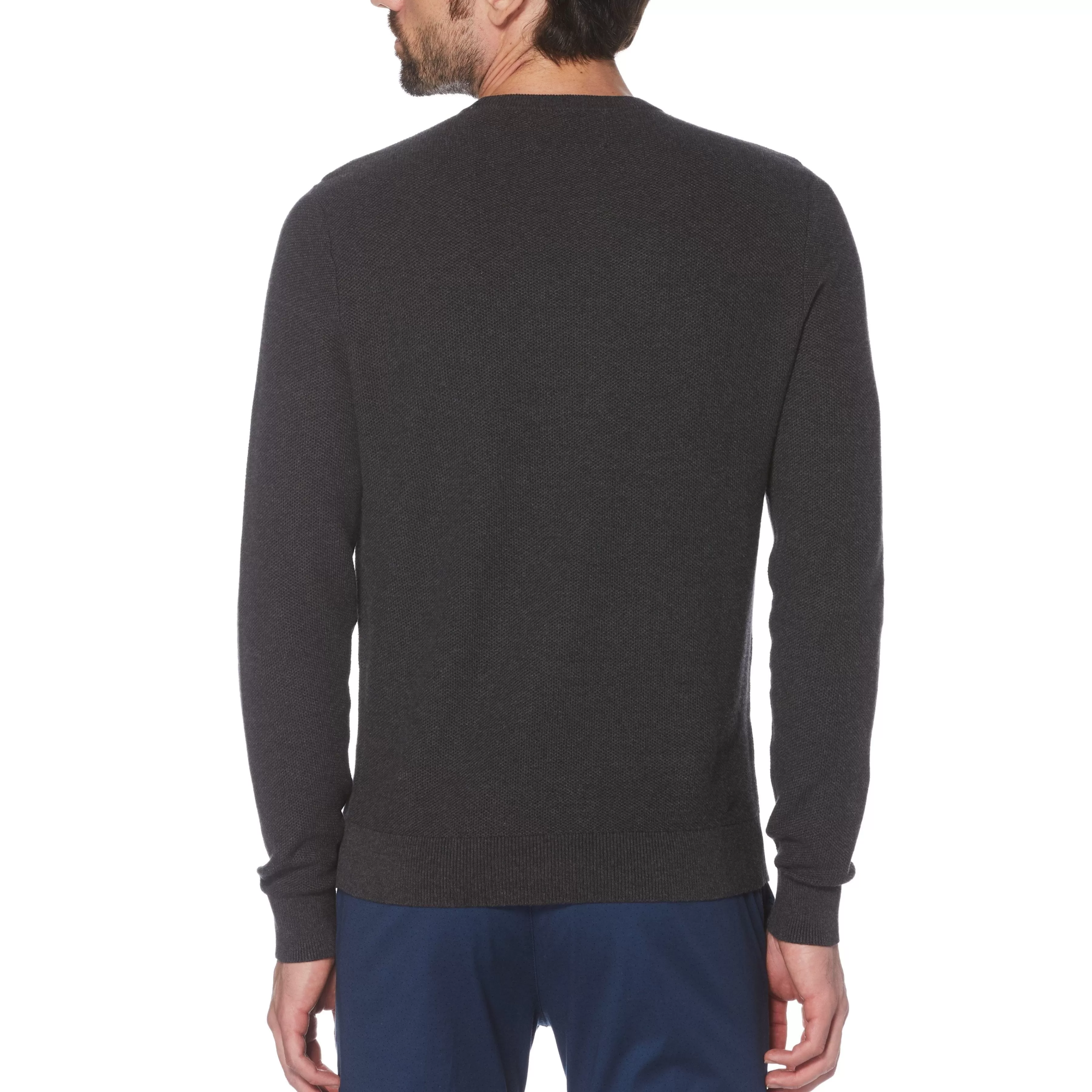 Discount Tuck Stitch Crew Neck Sweater Men Sweaters