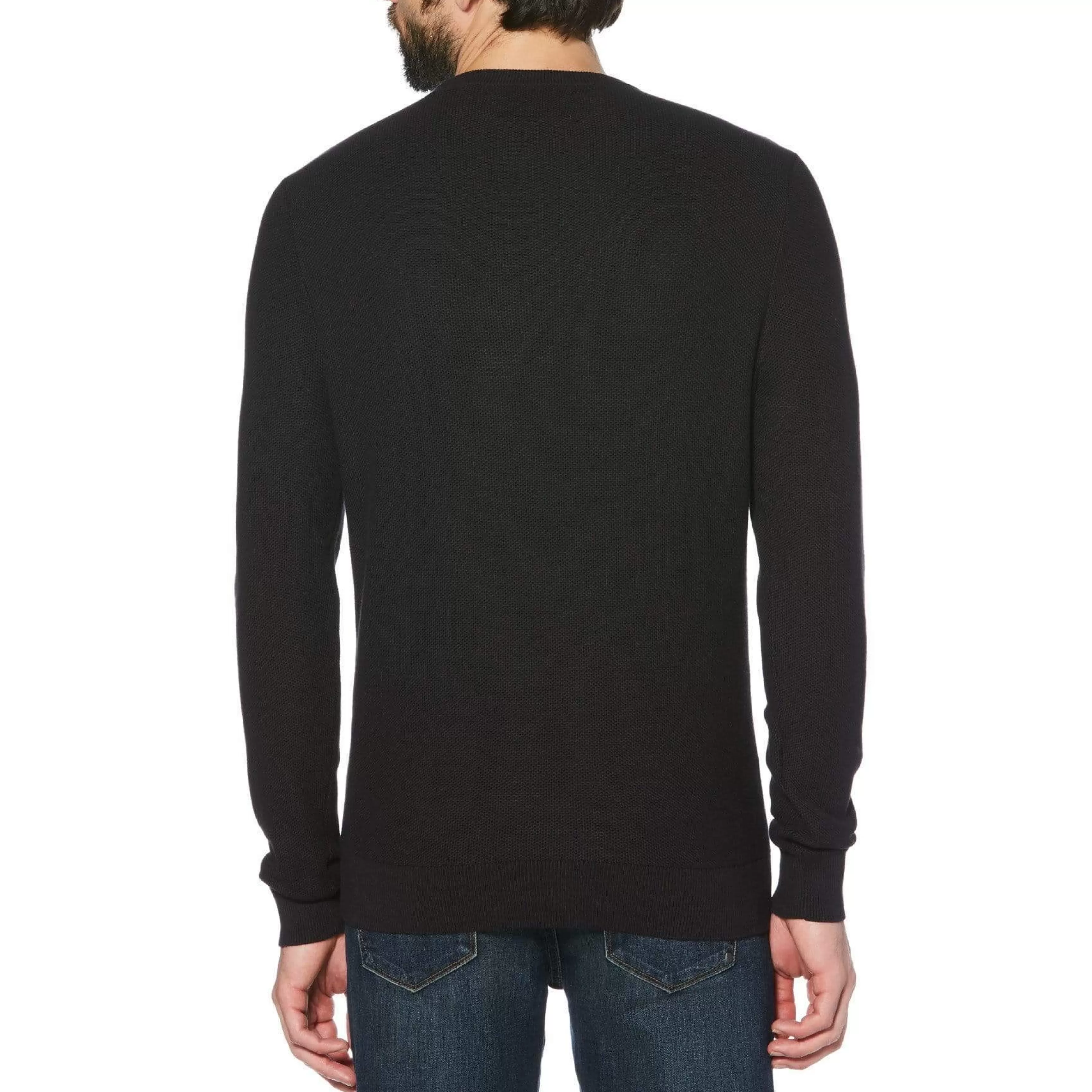 Discount Tuck Stitch Crew Neck Sweater Men Sweaters