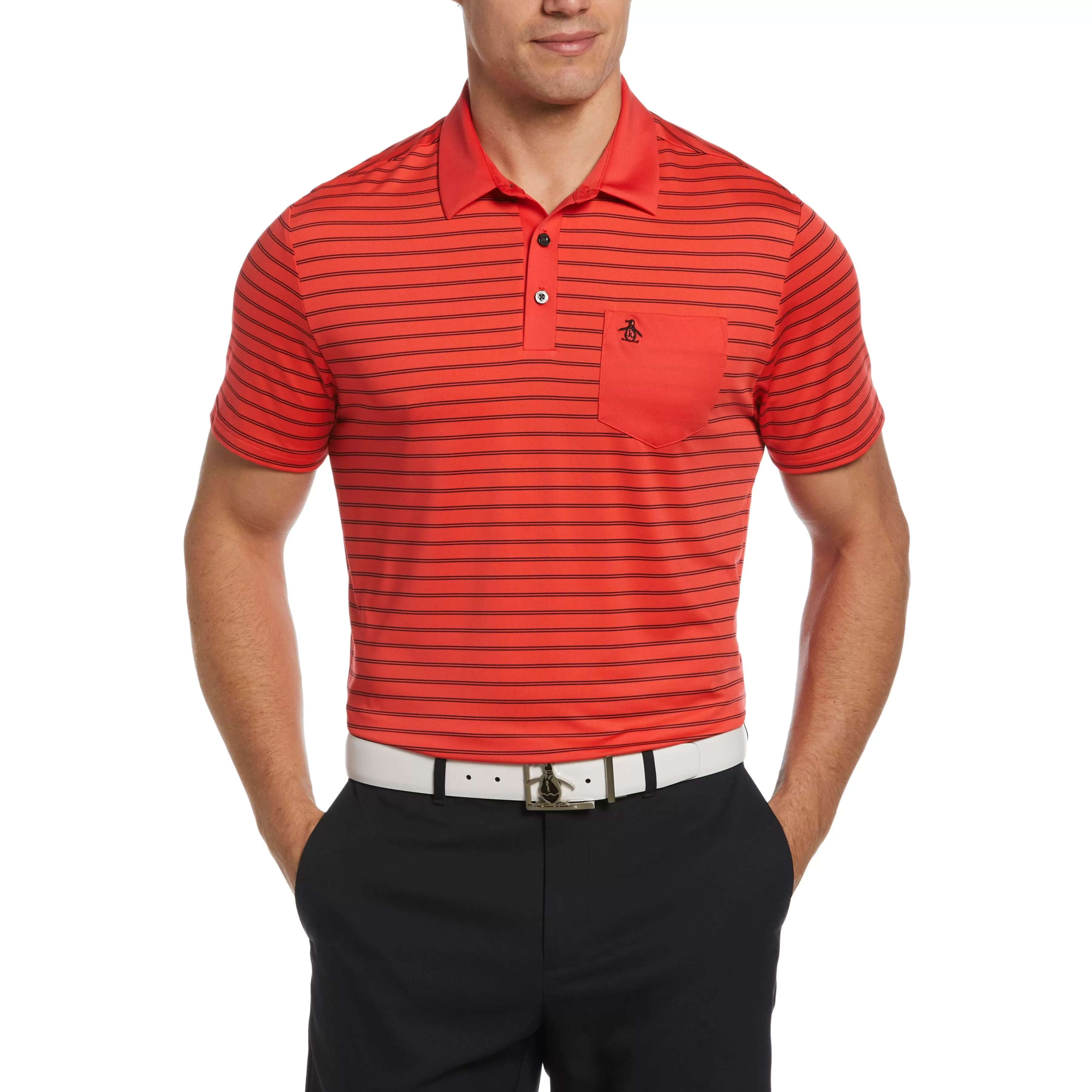 Clearance Two-Color Stripe Golf Polo Men Polos